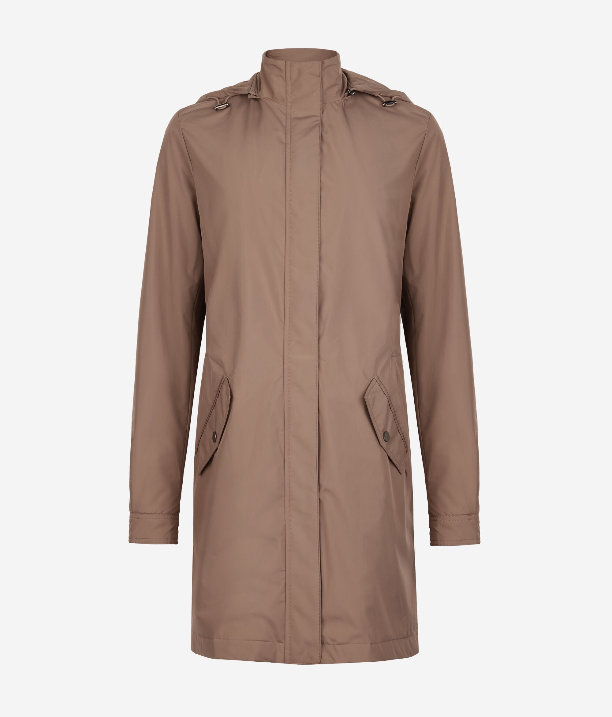 Long Technical Jacket with Drawstring