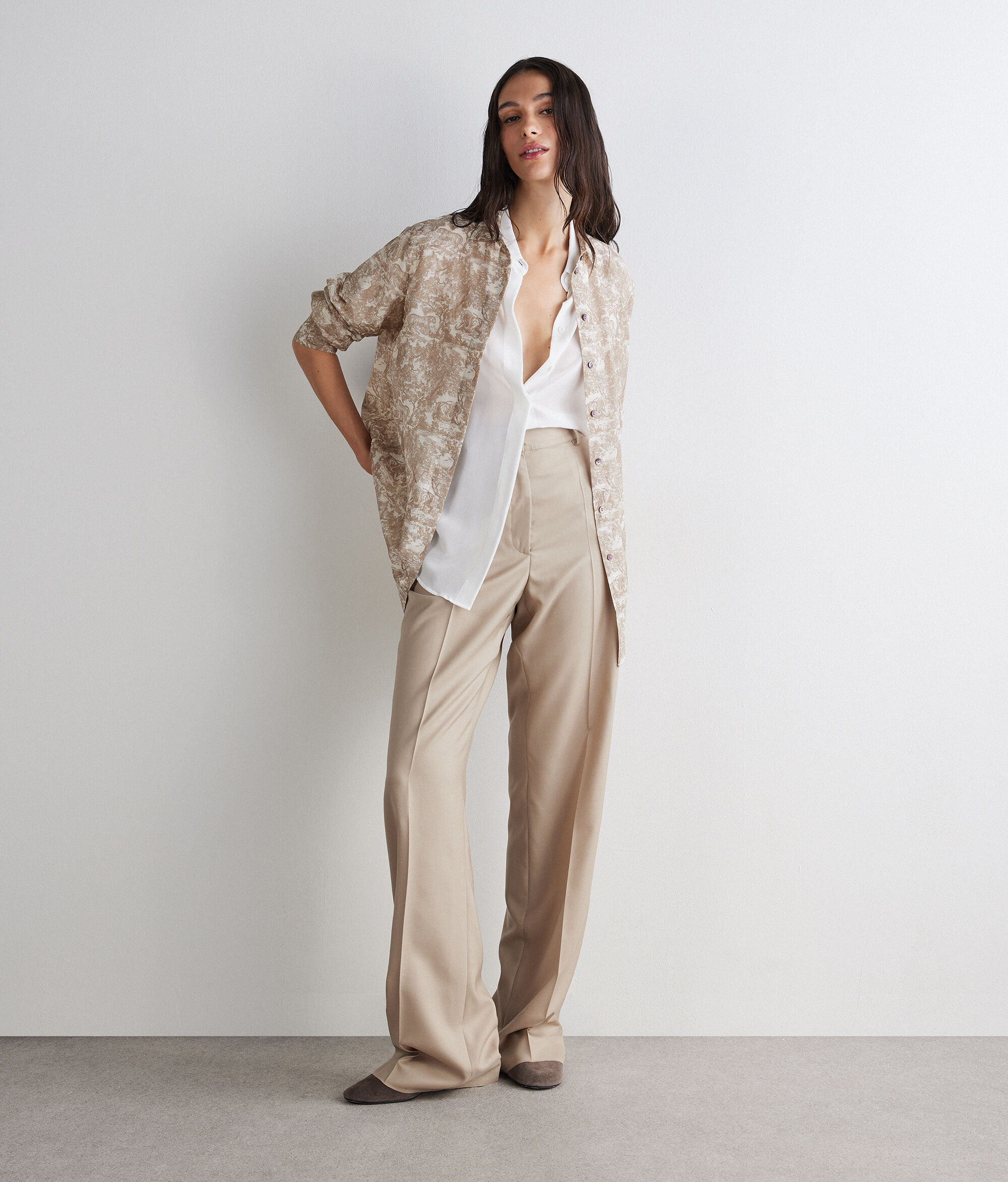 プリント モスリン シャツ