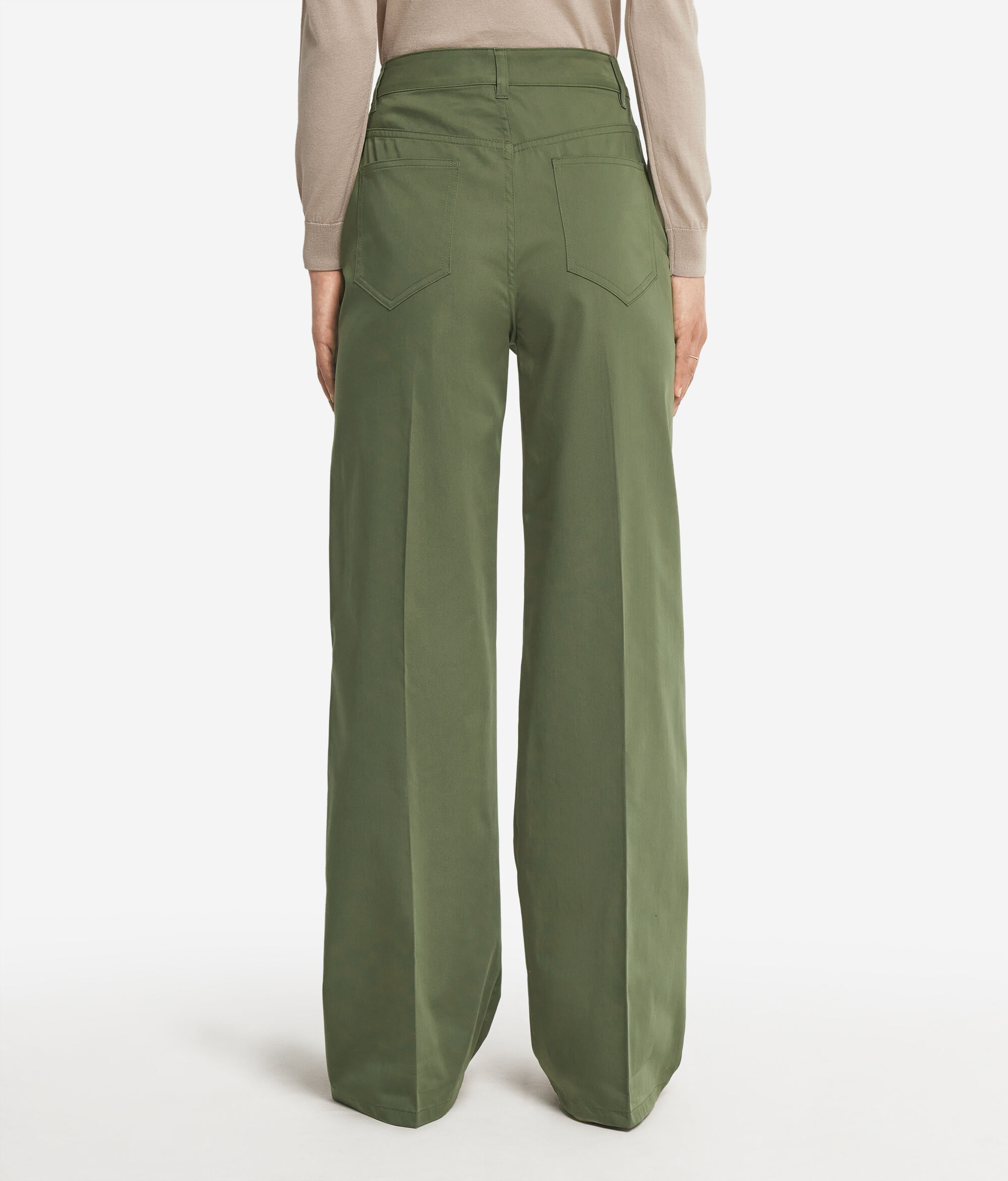 Pantalone Palazzo in Tessuto di Cotone
