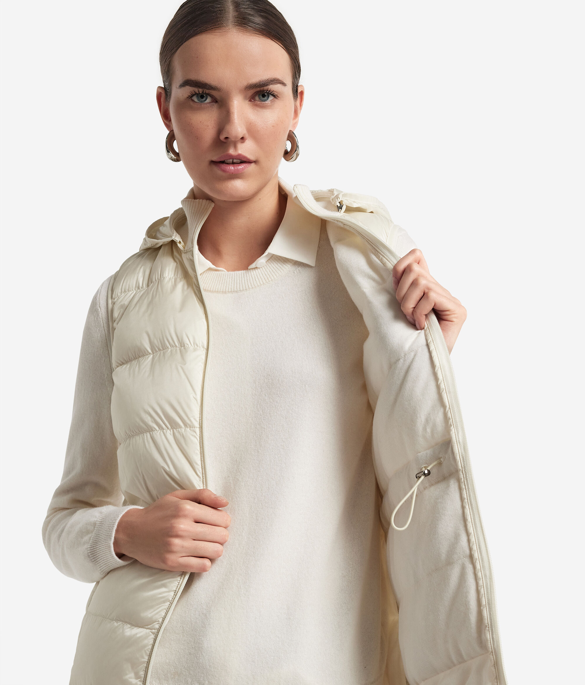 Cashmere Down Gilet with Drawstring