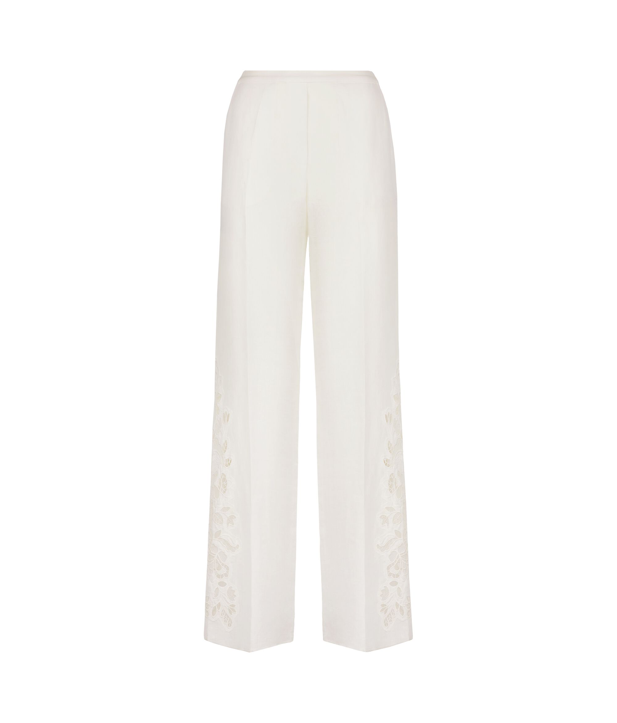 Pantalon brodé en lin