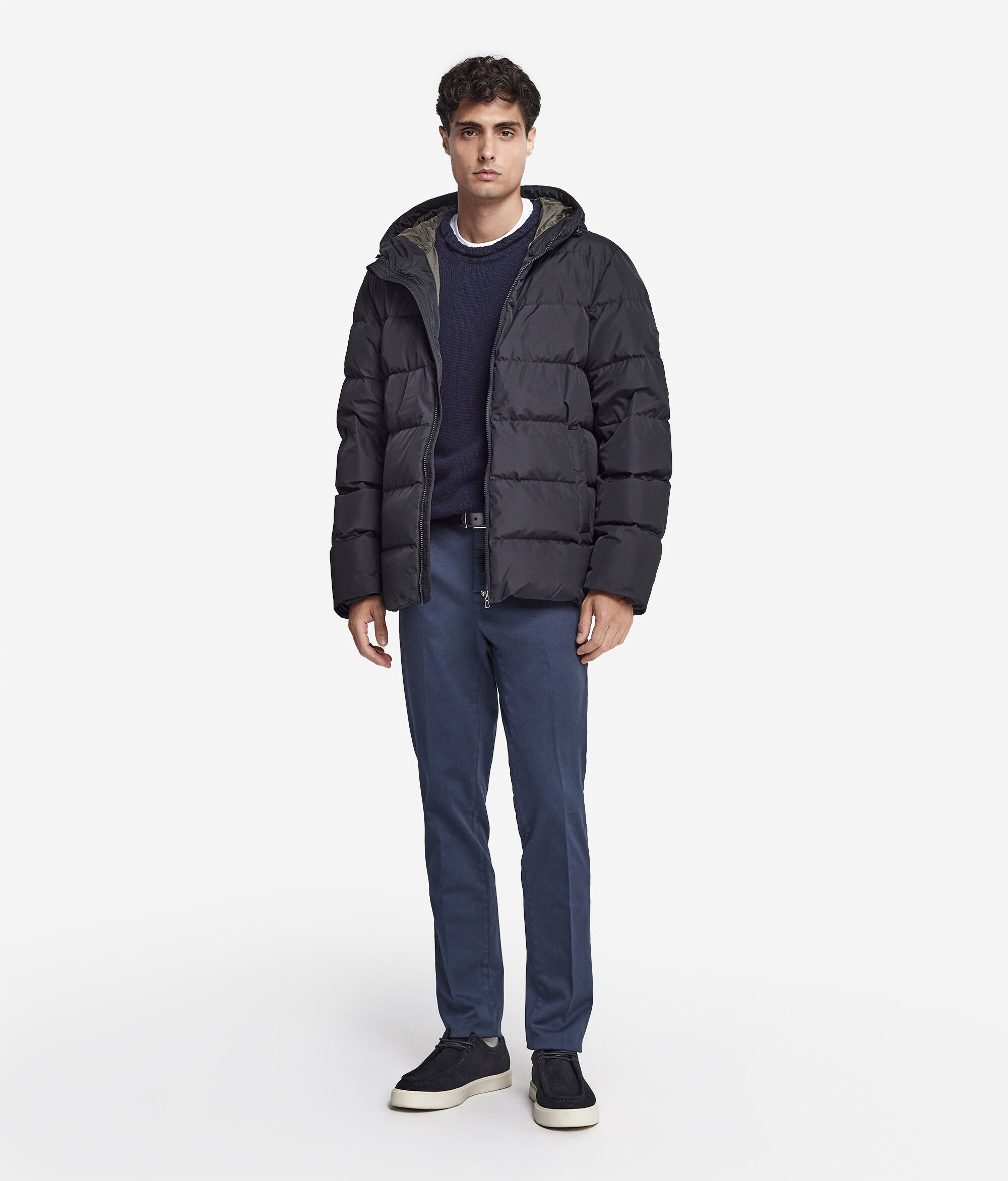 Daunenjacke mit Kapuze und Kaschmirfutter