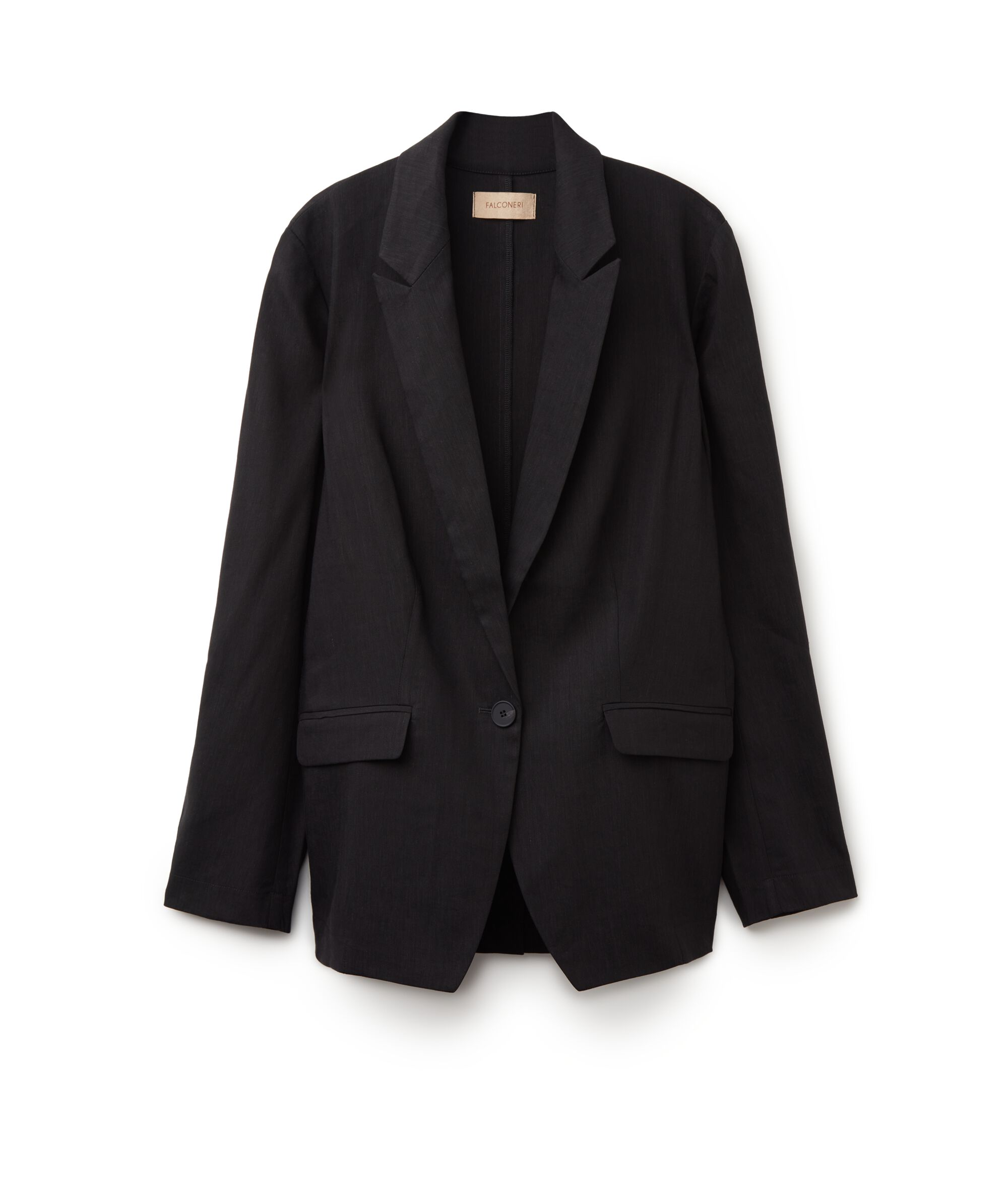 Veste à boutonnage simple en lin et viscose Colore Noir