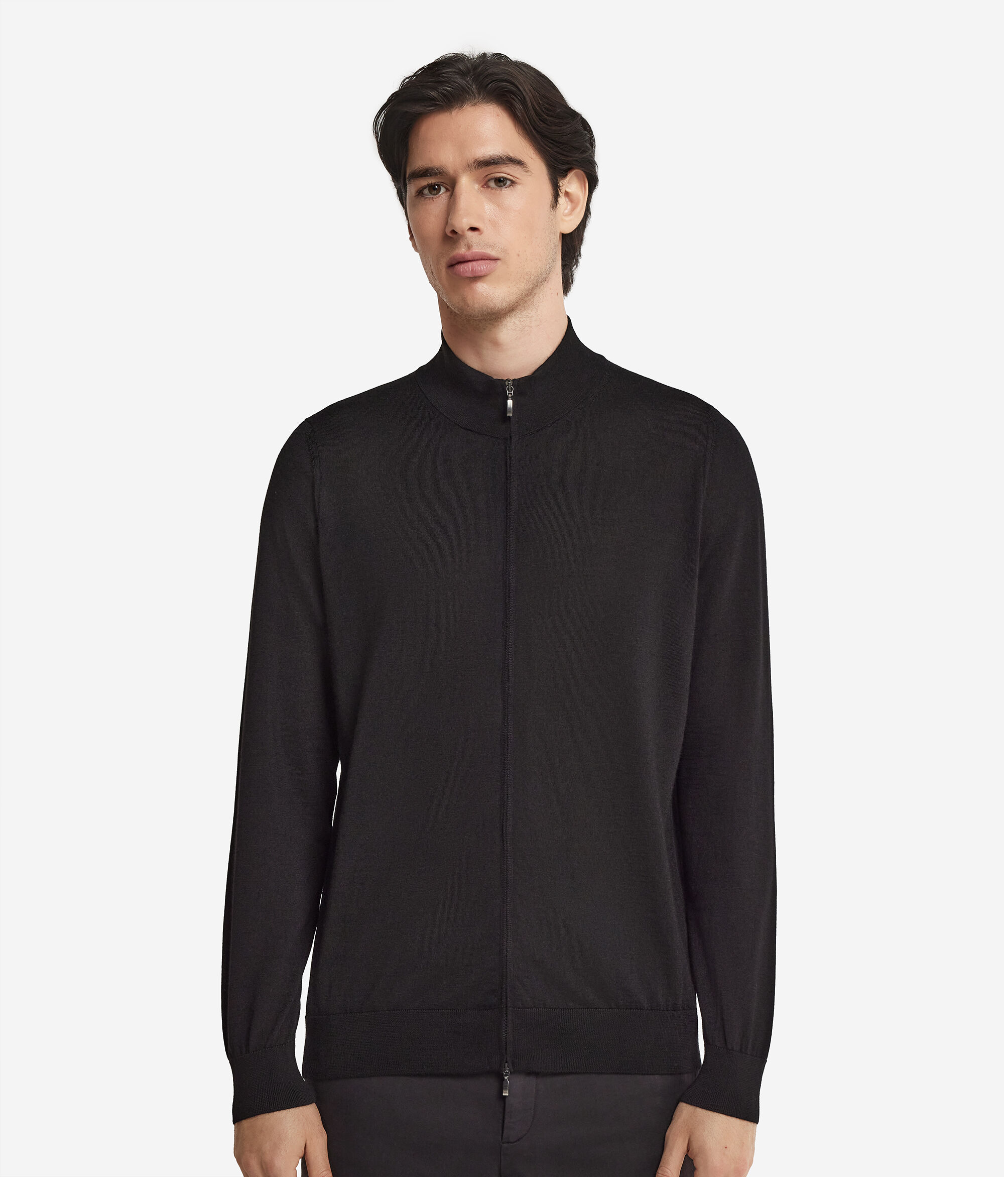 Cardigan con zip in Cashmere Ultrafine