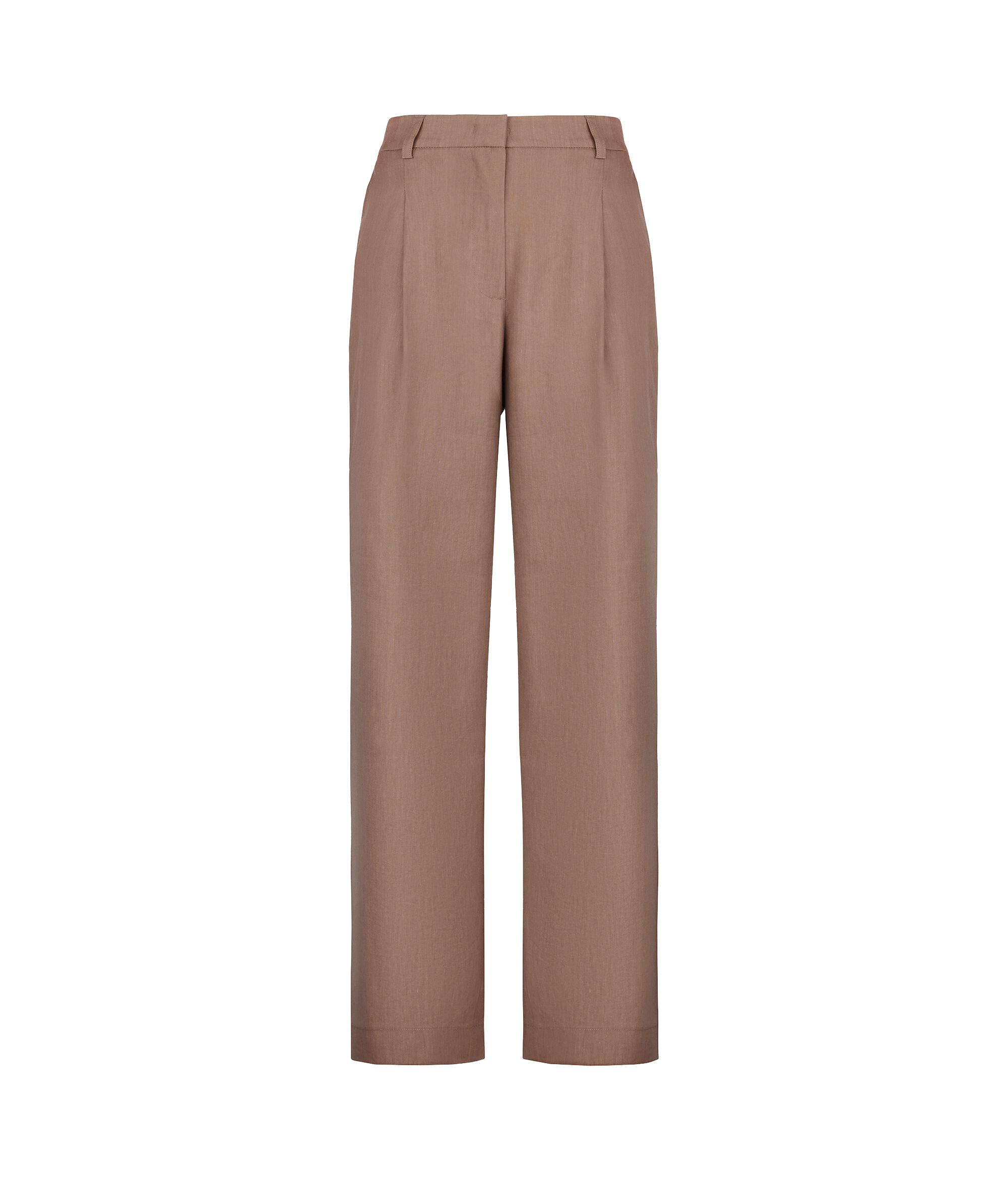 Linen Viscose Wide-Leg Trousers