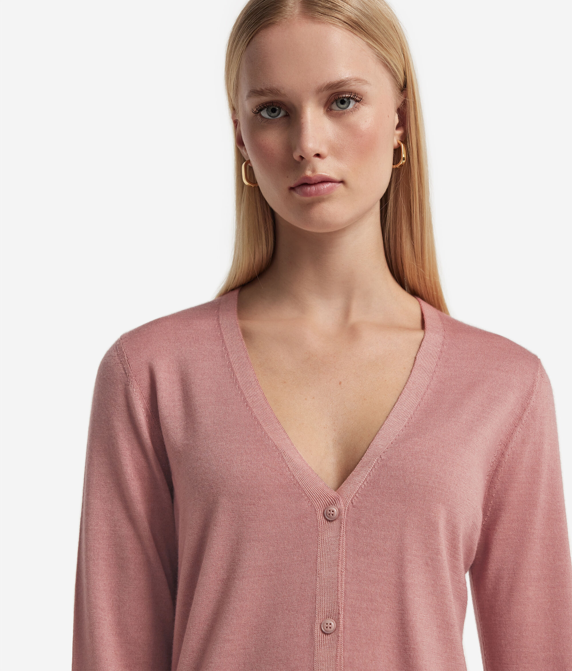Strickjacke mit V-Ausschnitt aus Kaschmir Ultrafine