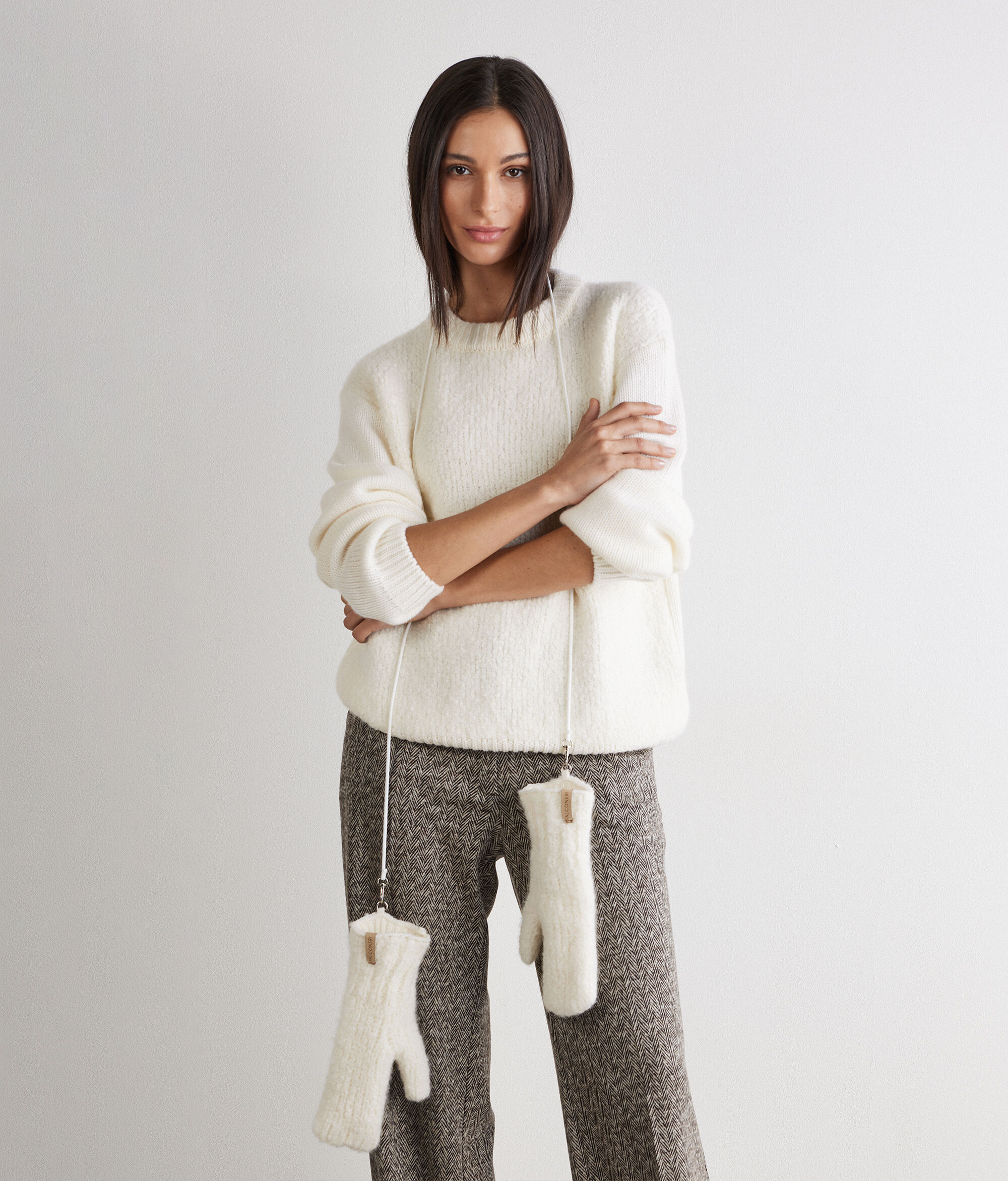 Moufles en cachemire ultra-doux et bouclette