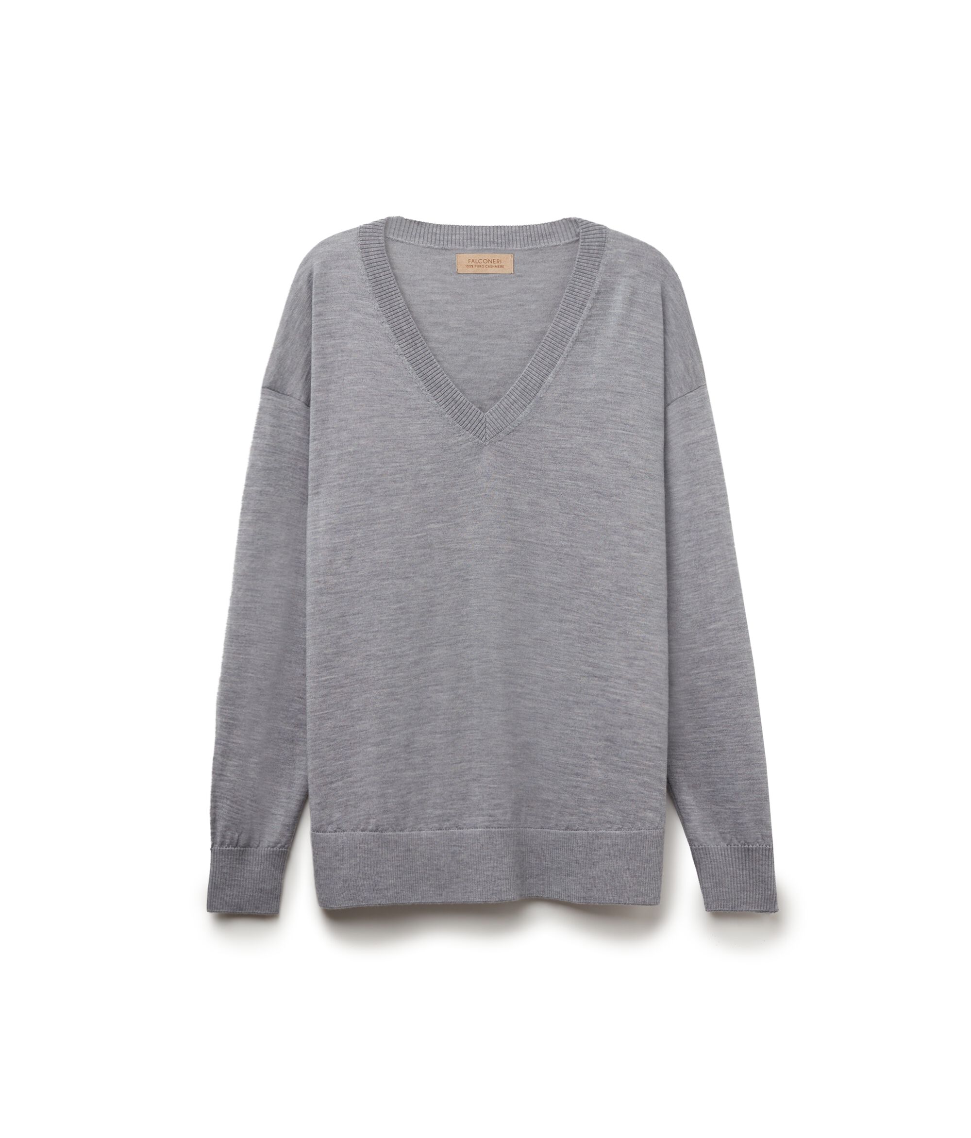 V-Neck Cashmere Jumper with Slits