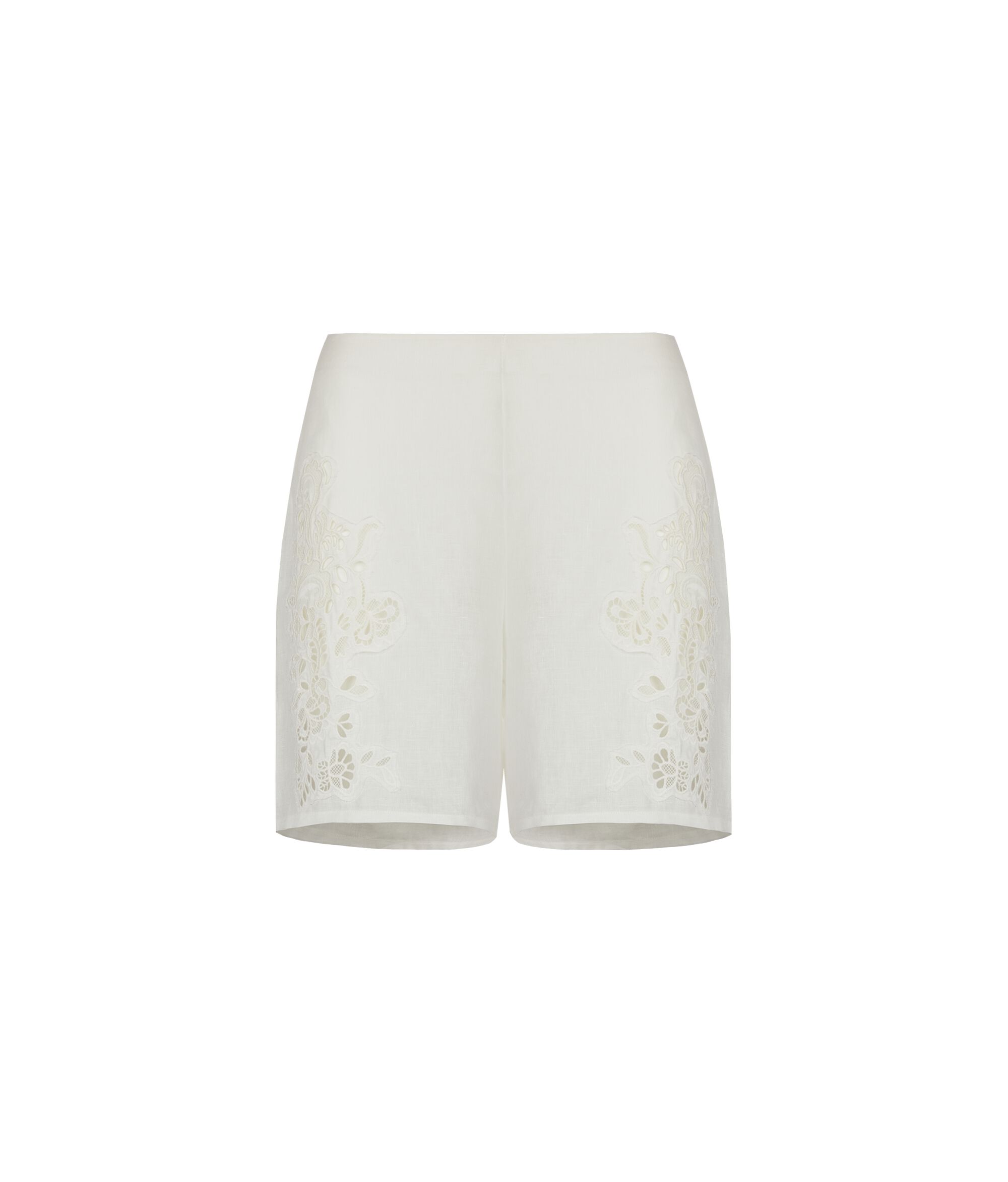 Bestickte Leinenshorts