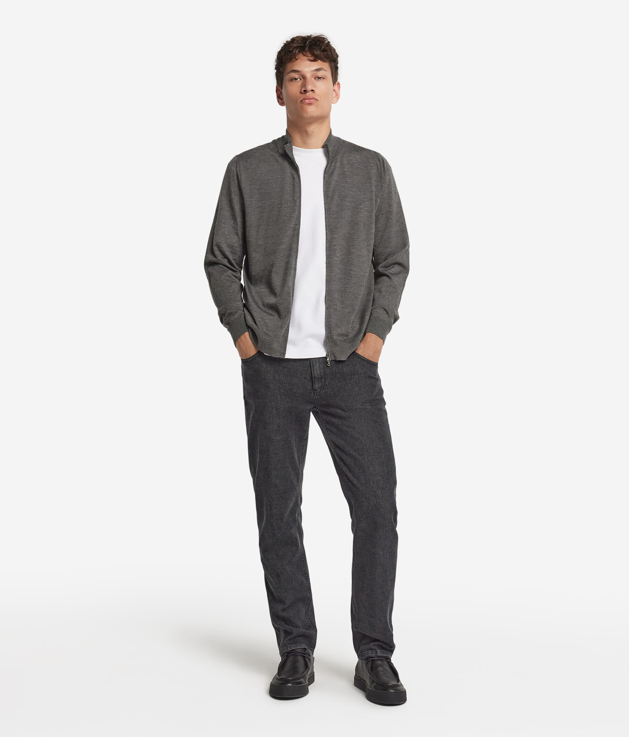Cashmere Zip-Up Cardigan