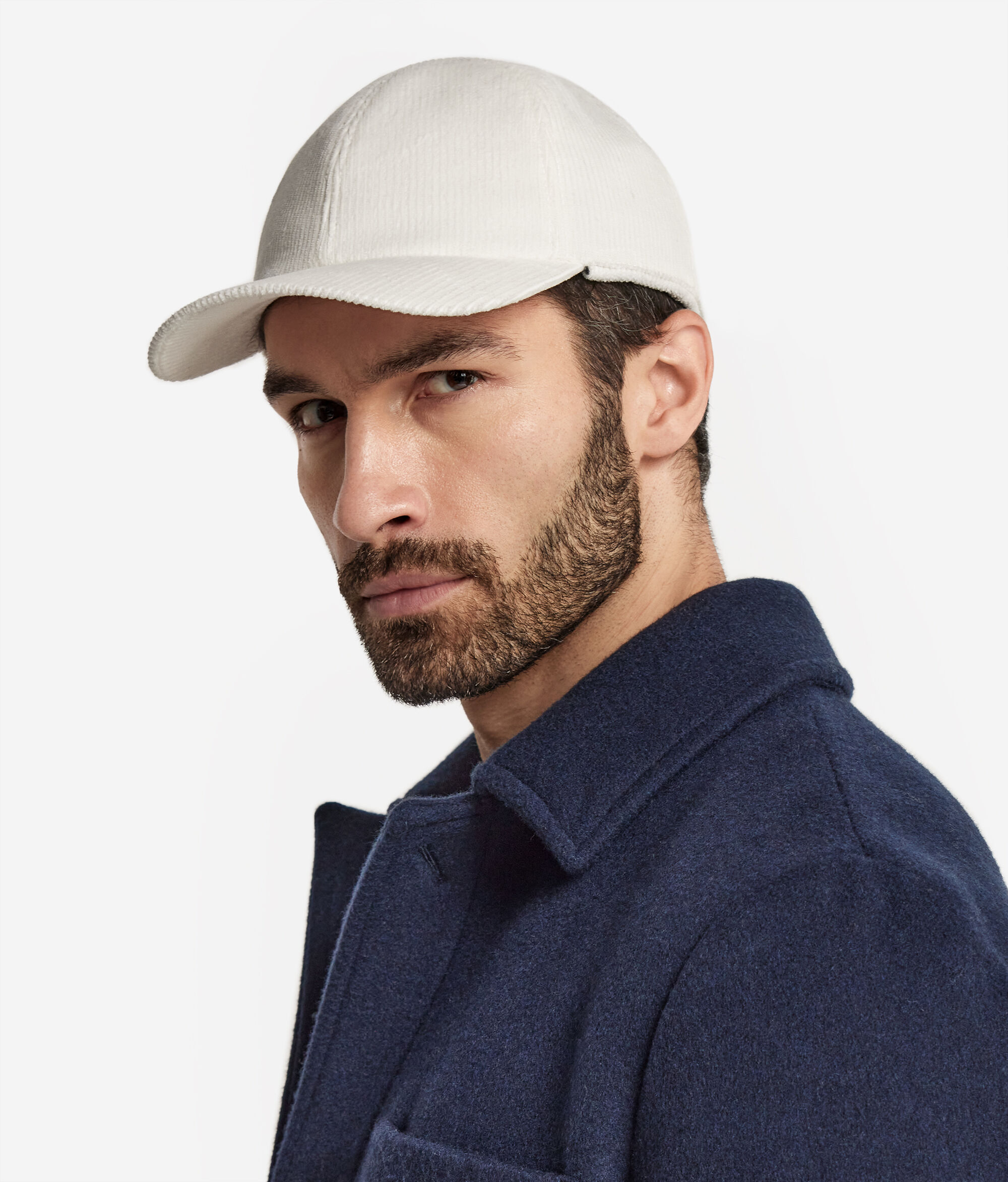 Cotton Velvet Baseball Cap with Cashmere Lining