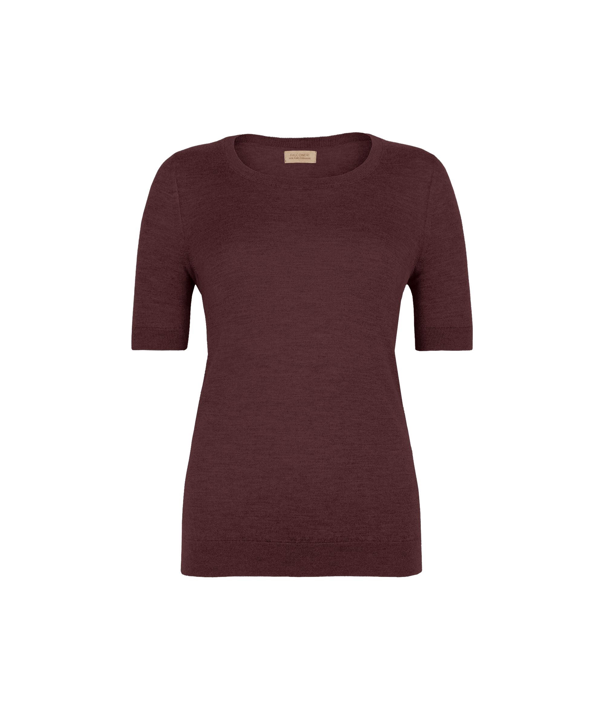 Short-Sleeved Round-Neck Ultrafine Cashmere Top