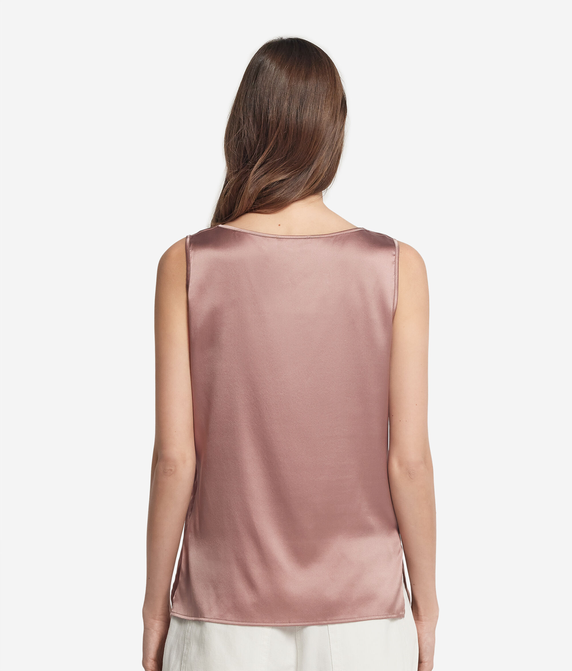Seiden-Tanktop mit V-Ausschnitt