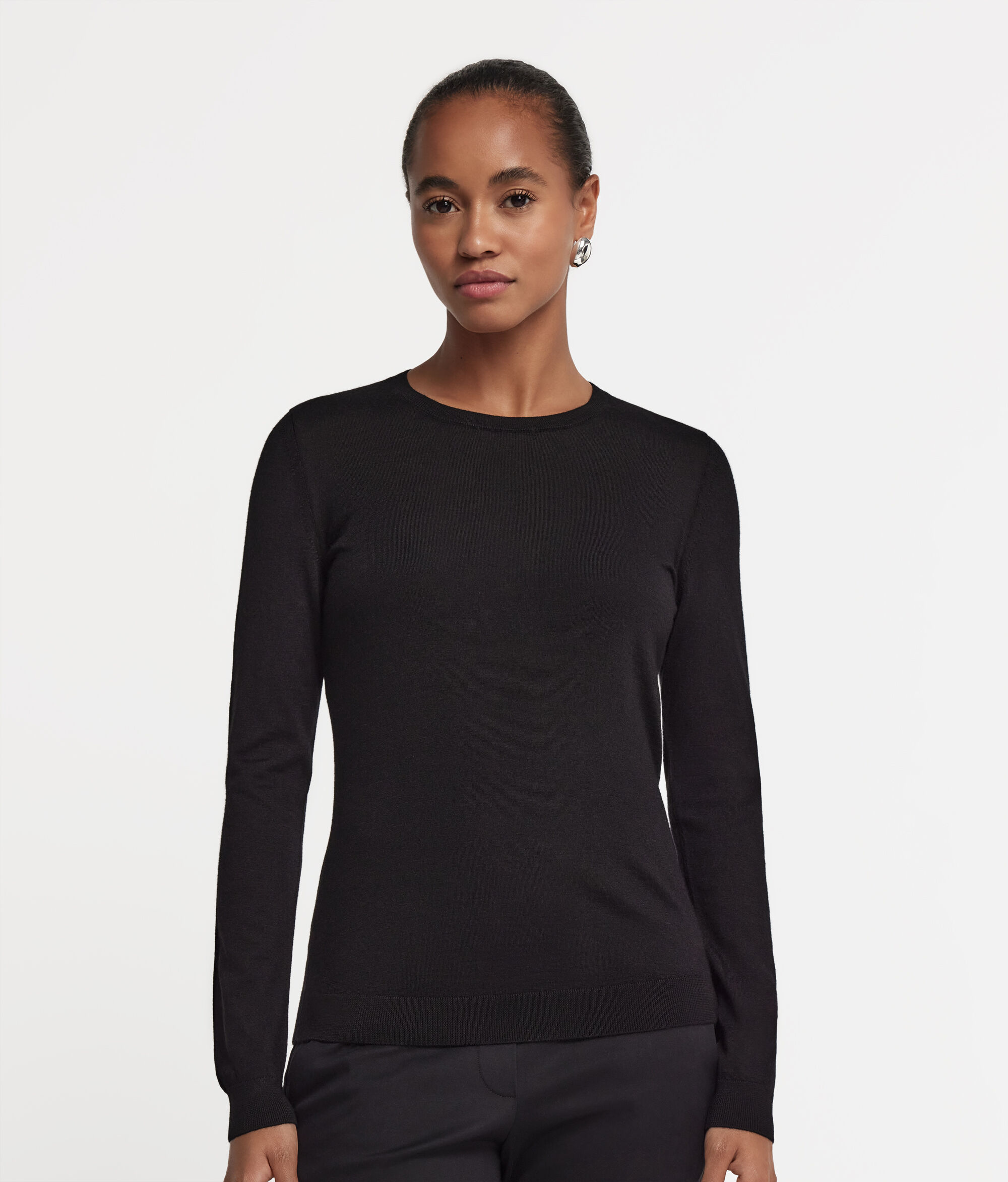 Jersey con cuello redondo de cashmere ultrafine