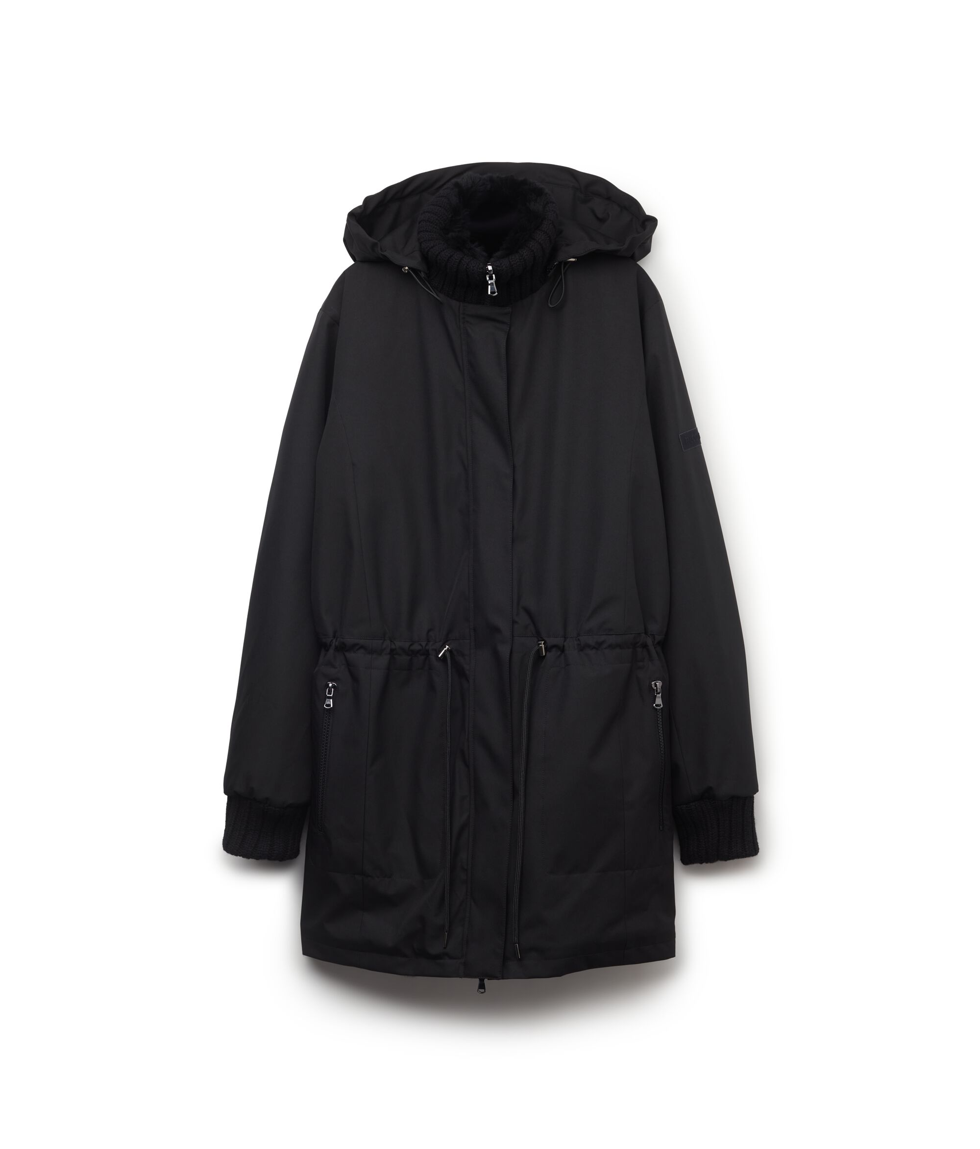 Reversible Technical Jacket with Rabbit Fur Lining