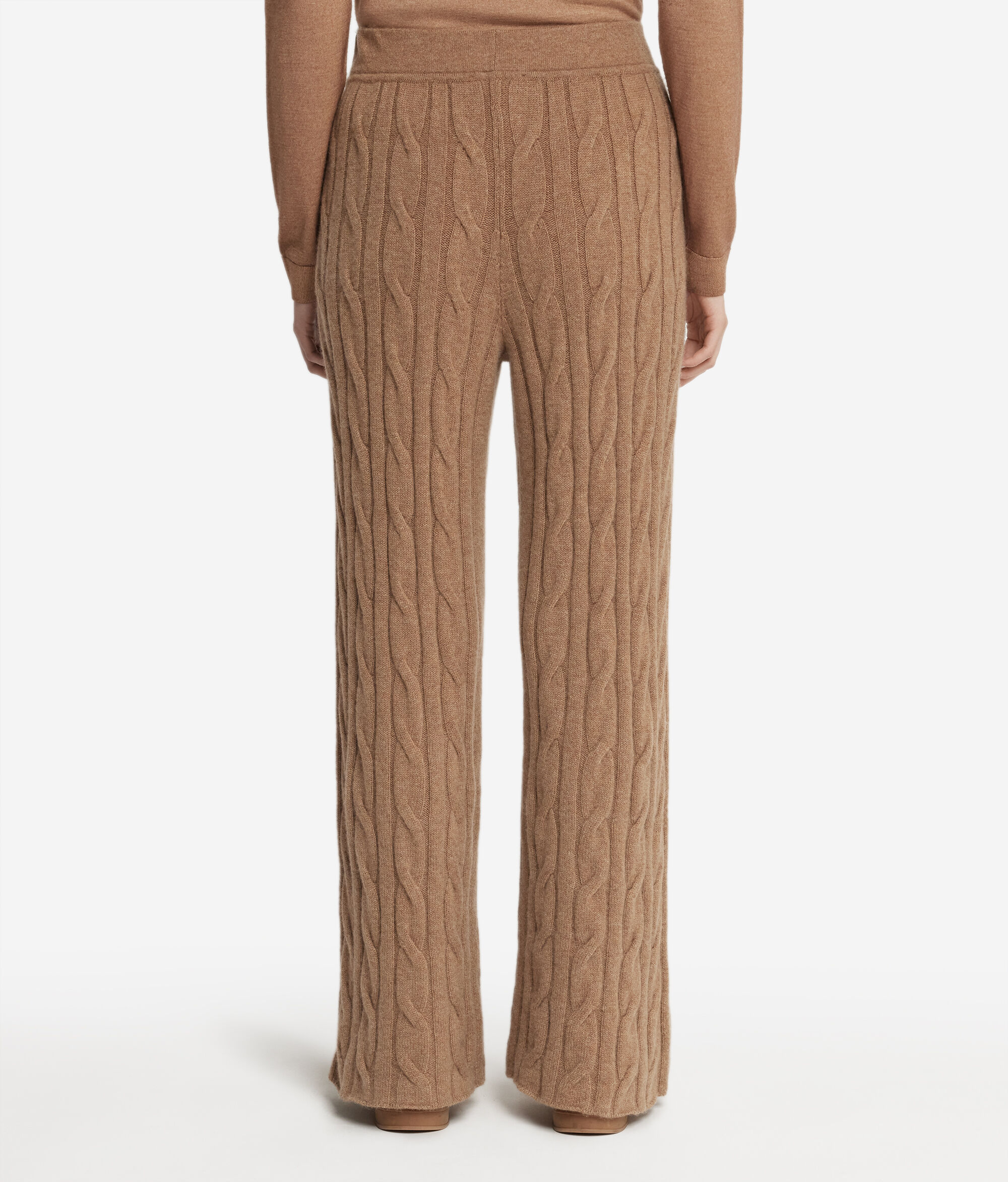 Pantalon avec motif à torsades en cachemire ultra-doux