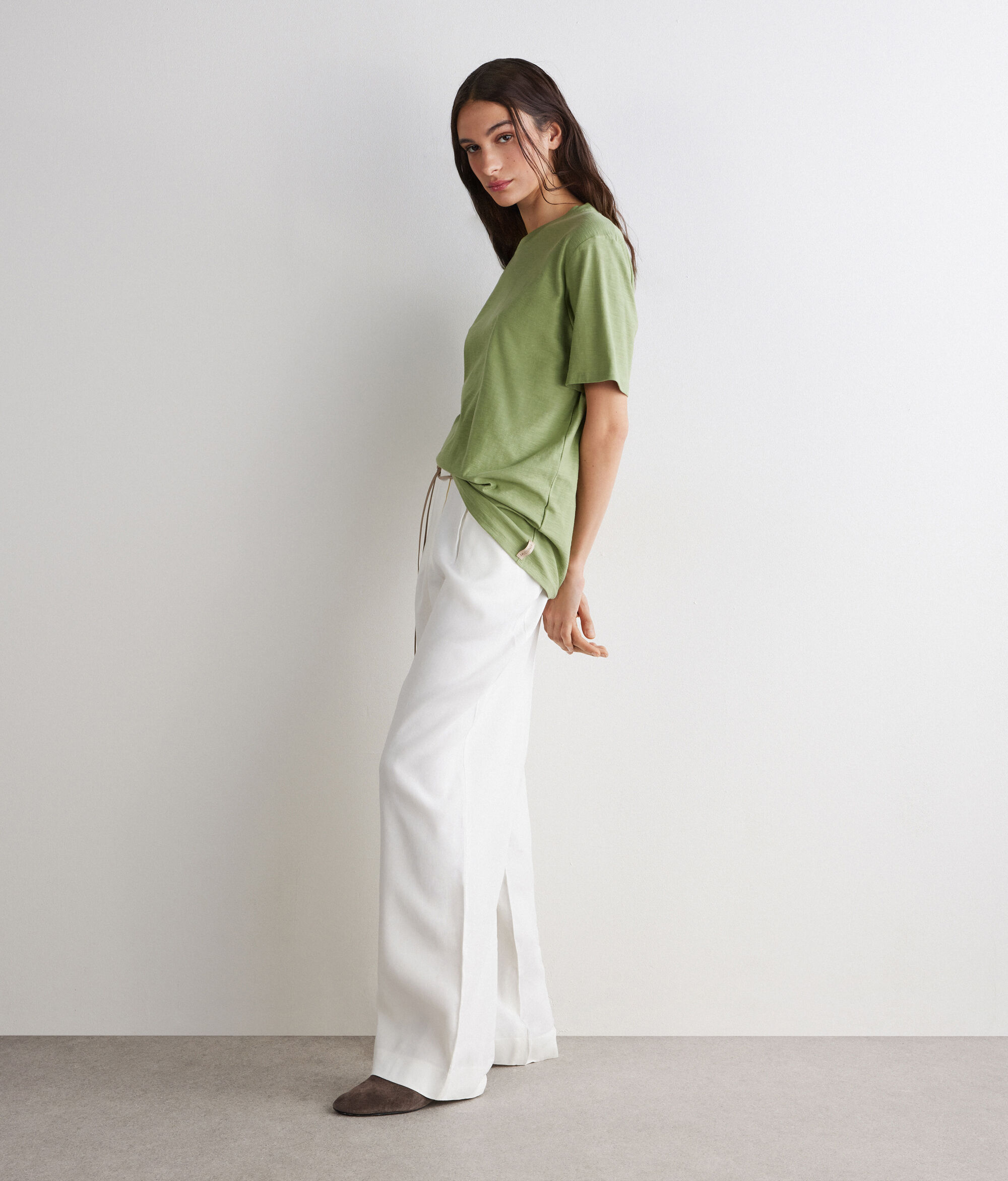 コットン ショートスリーブ クルーネックTシャツ