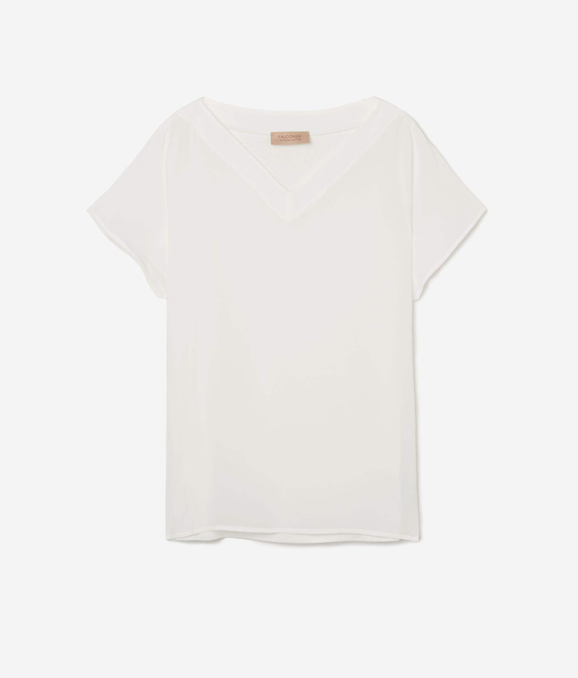 Silk V-Neck Kimono T-Shirt