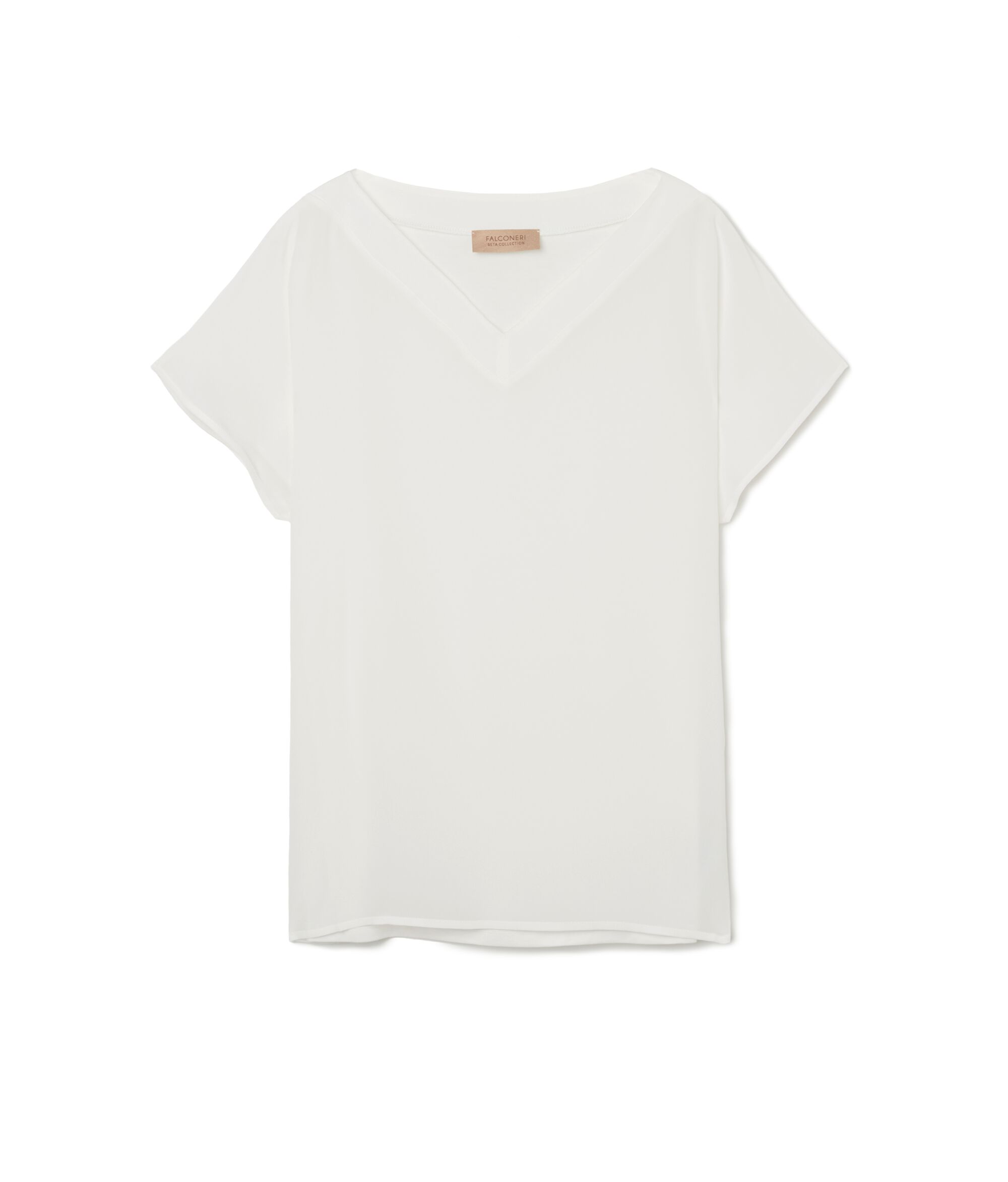 Silk V-Neck Kimono T-Shirt_8078