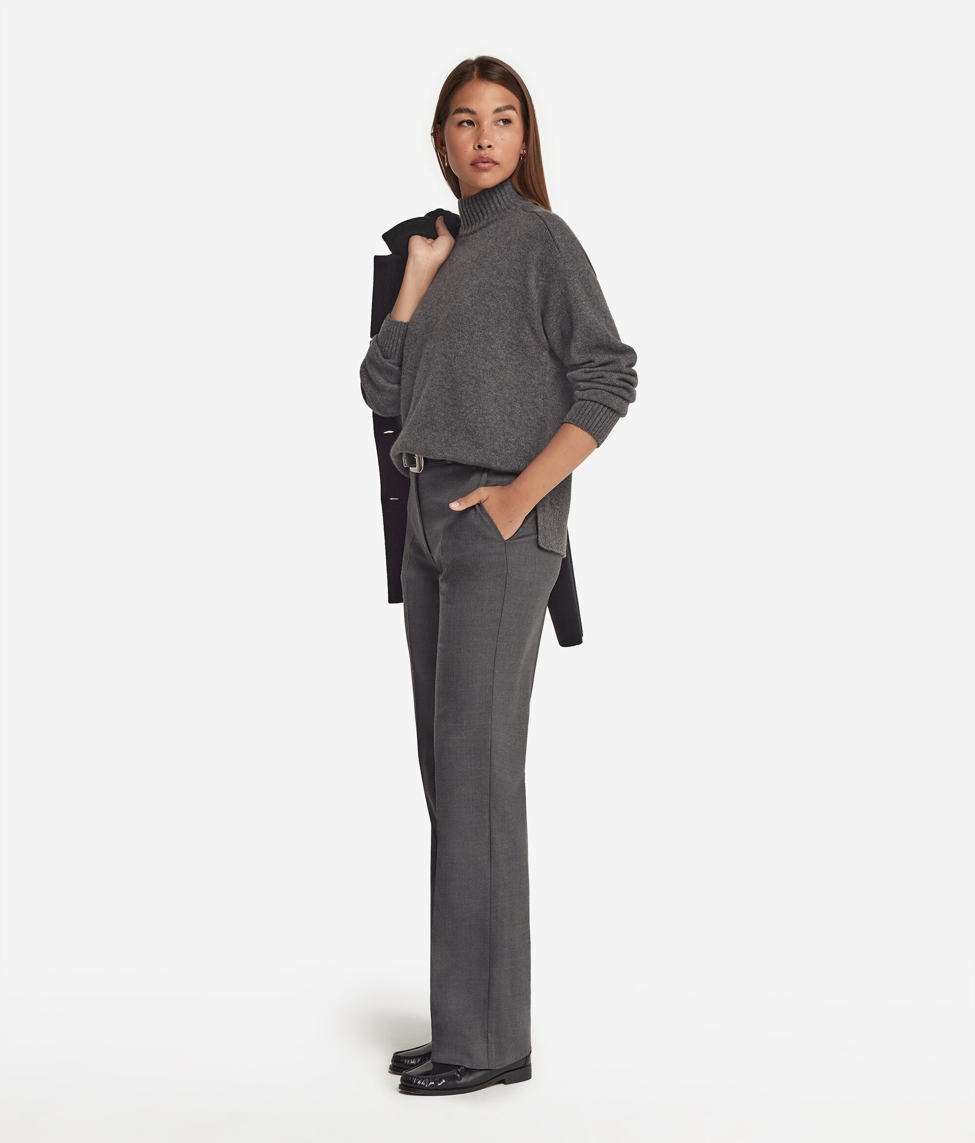 ウルトラソフトカシミヤ サドルラグランスリーブ カシミヤ タートルネック セーター