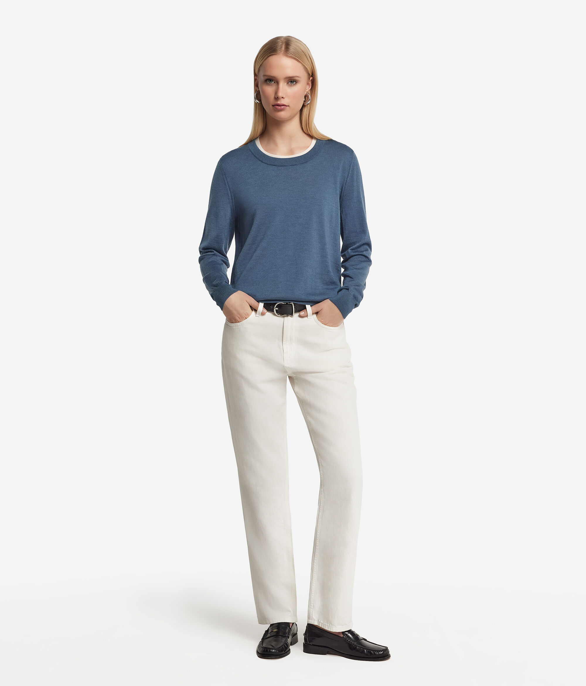 Μπλούζα από Ultrafine Cashmere με Στρογγυλή Λαιμόκοψη