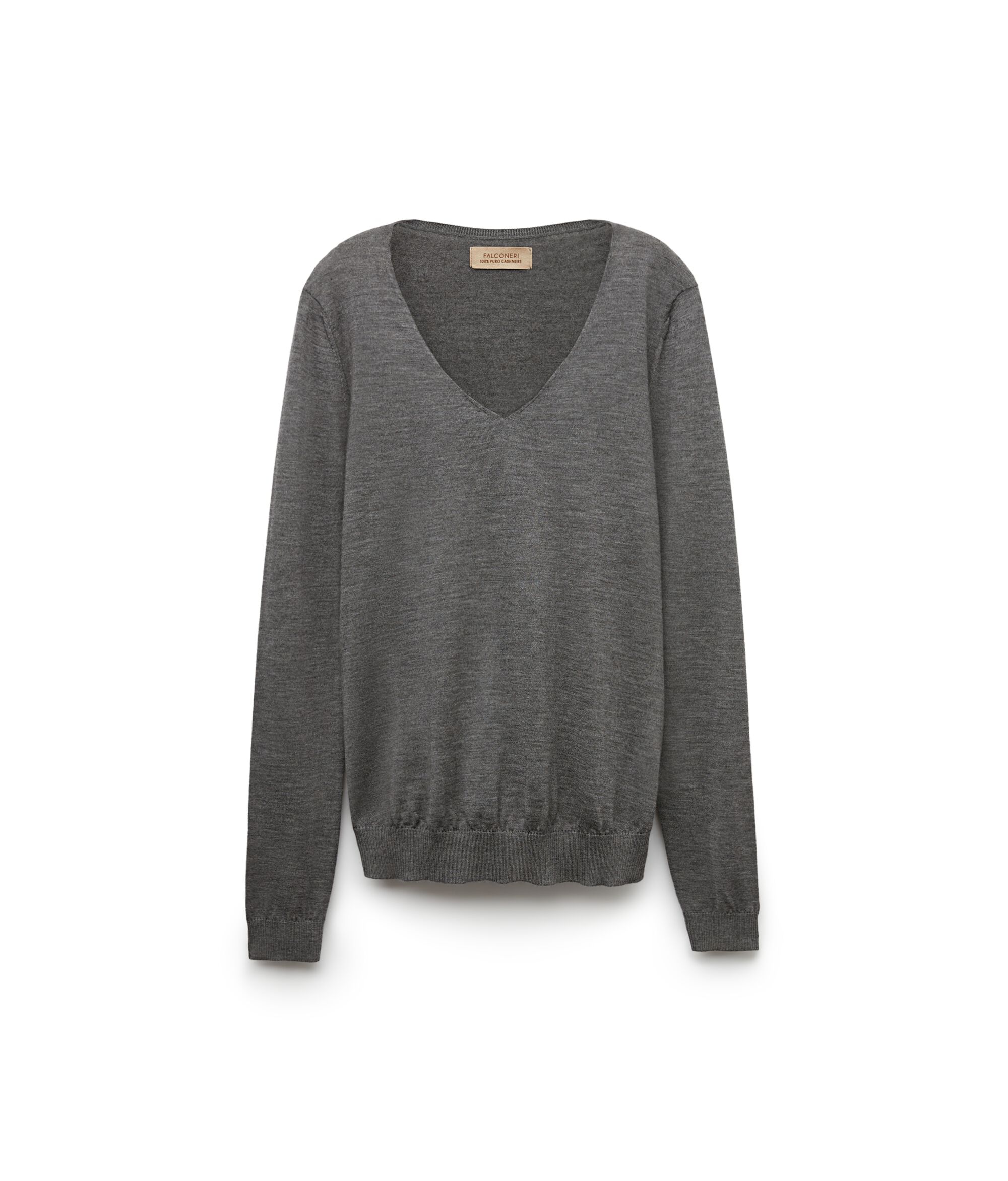 Jersey de hombro caído y cuello pico de mujer de Cashmere Ultrafine