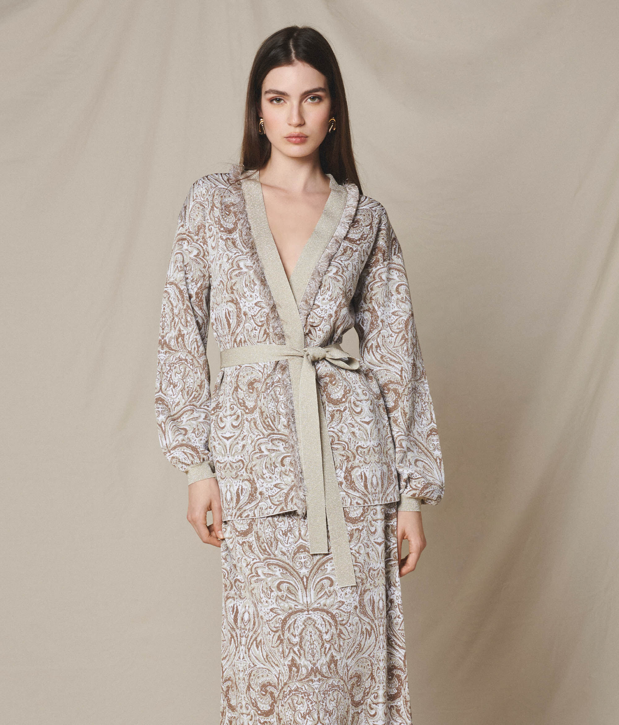 Cárdigan jacquard cachemir