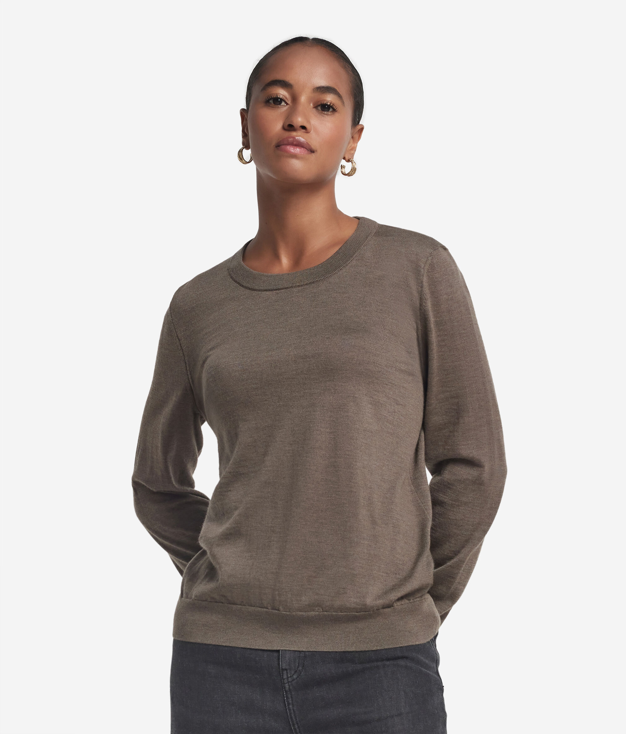 Pull à col rond en cachemire ultra-fin