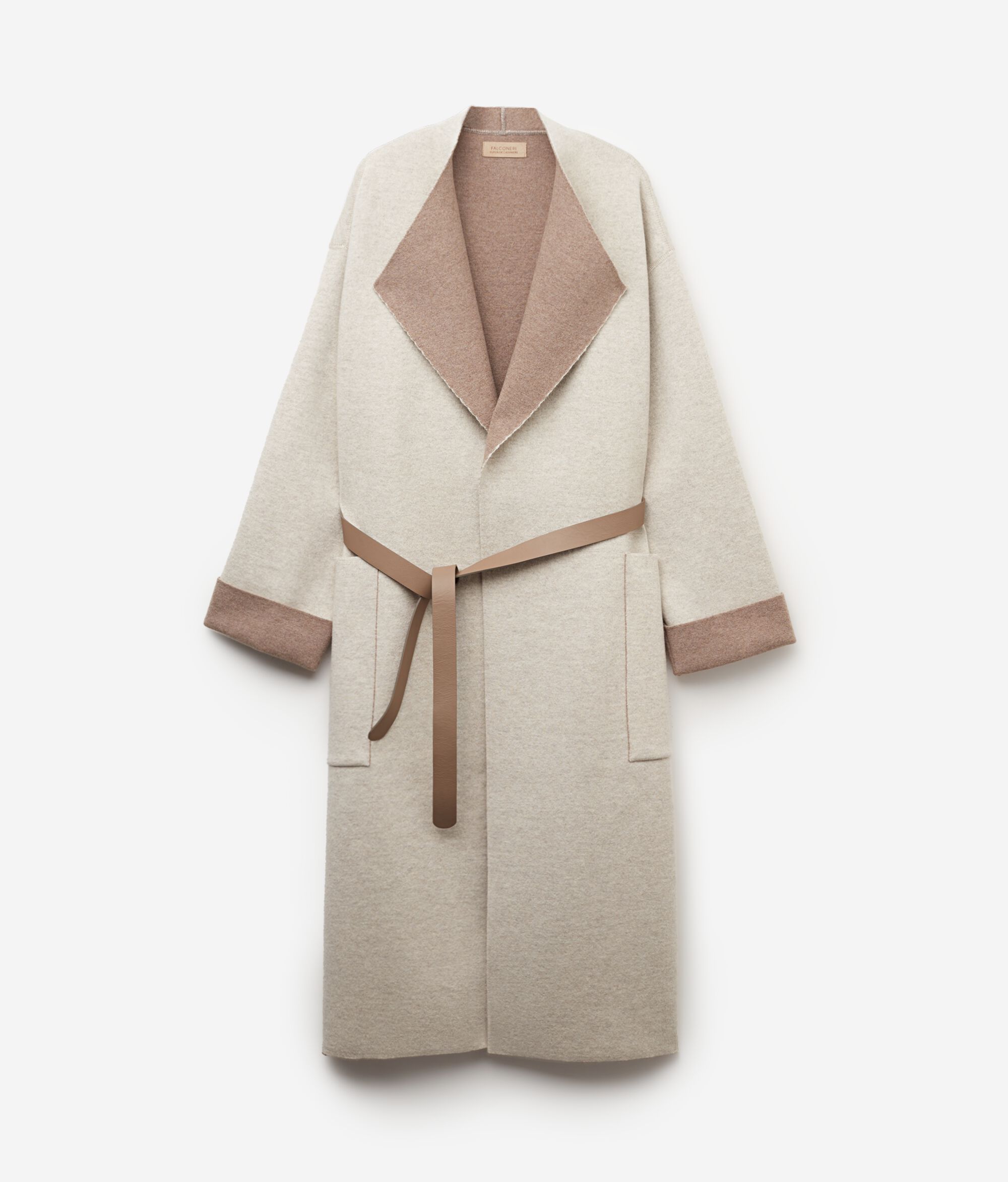 Cappotto Lungo con Spacchi in Cashmere