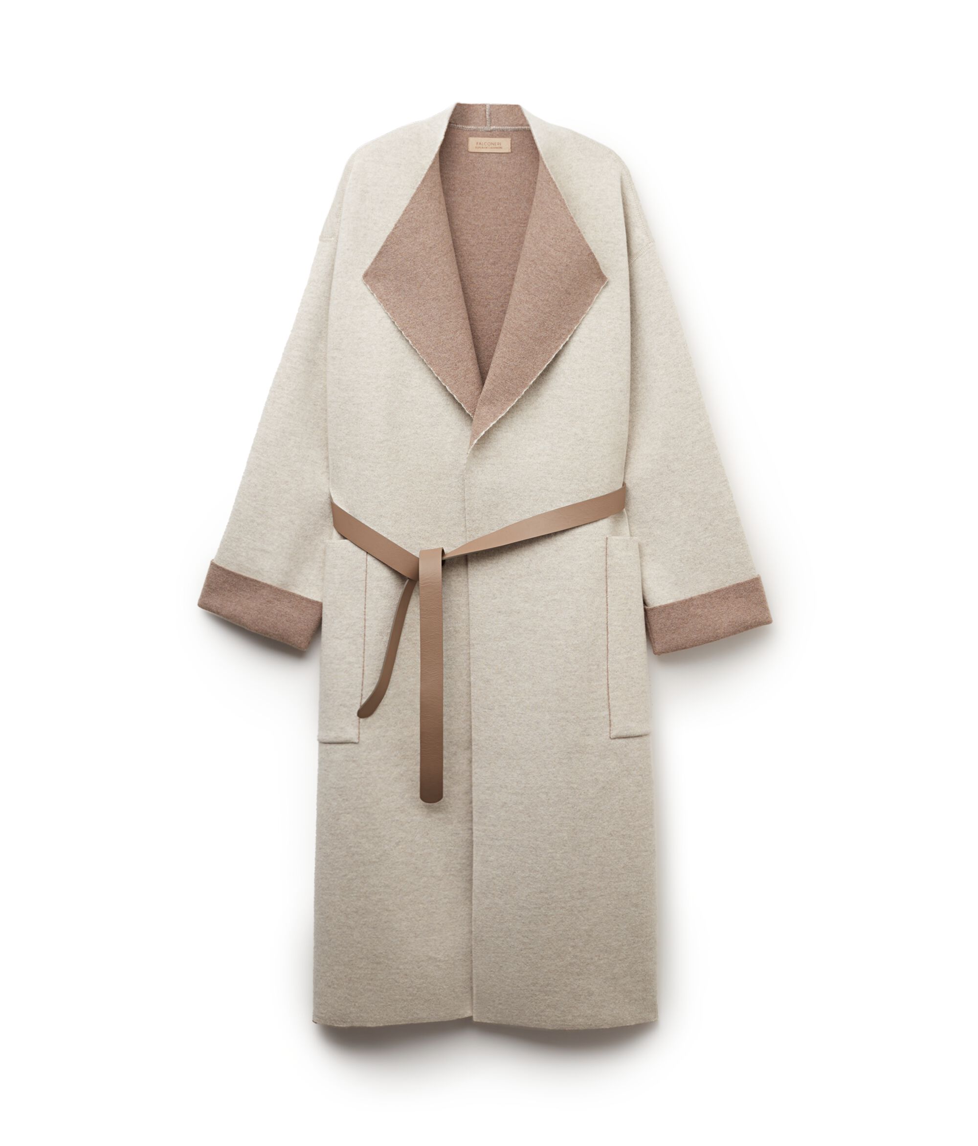 Long Cashmere Coat with Slits