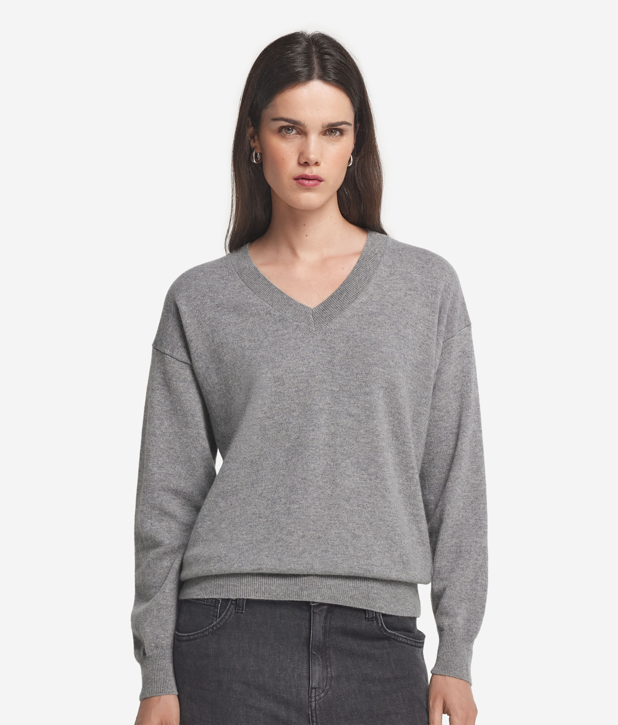 Jersei amb escot en punta de Cashmere Ultrasoft
