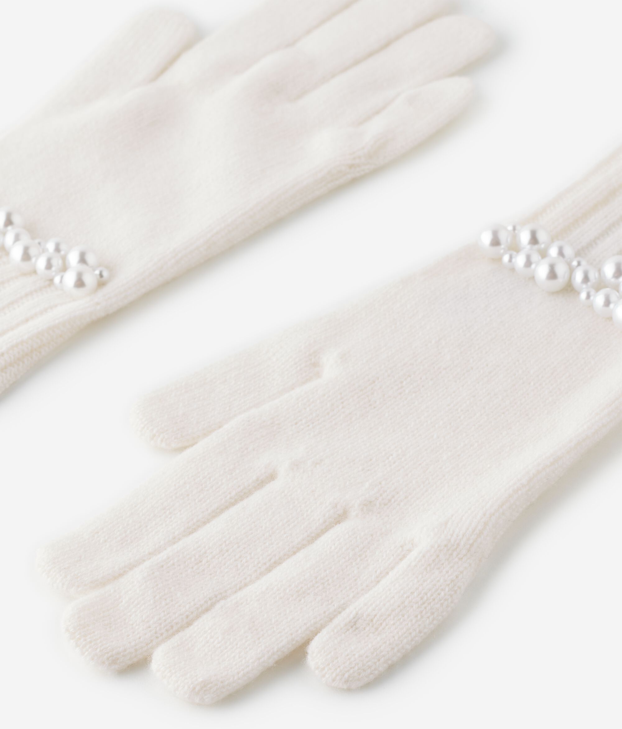 Guanti con perle in Cashmere Ultrasoft