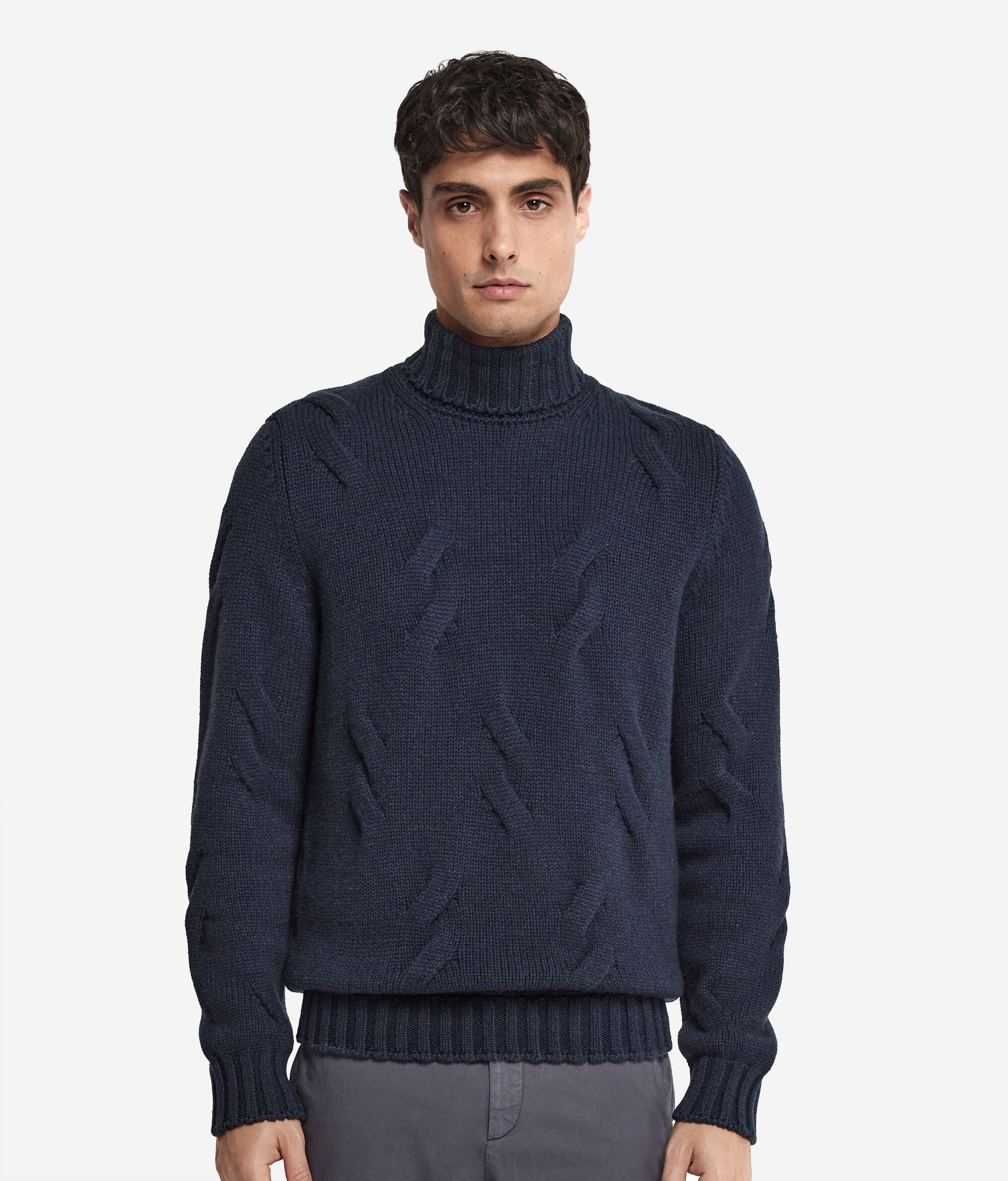 Dolcevita con Motivo a Trecce in Cashmere