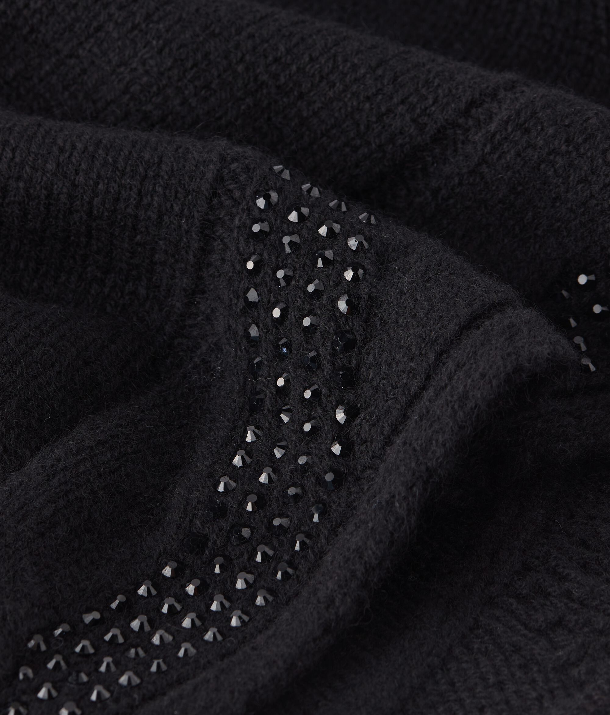 Schal aus Kaschmir Ultrasoft mit Zopfmuster und Strass