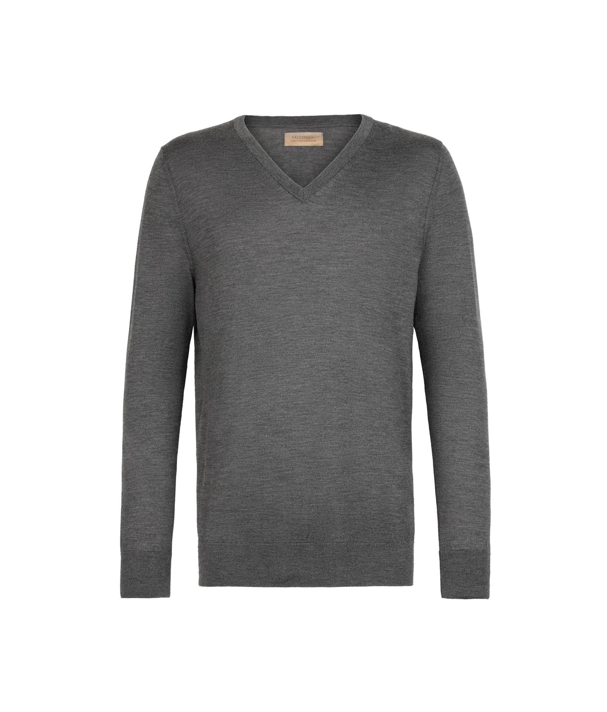 Пуловер из ультратонкого кашемира Colore Grigio Melange Scuro