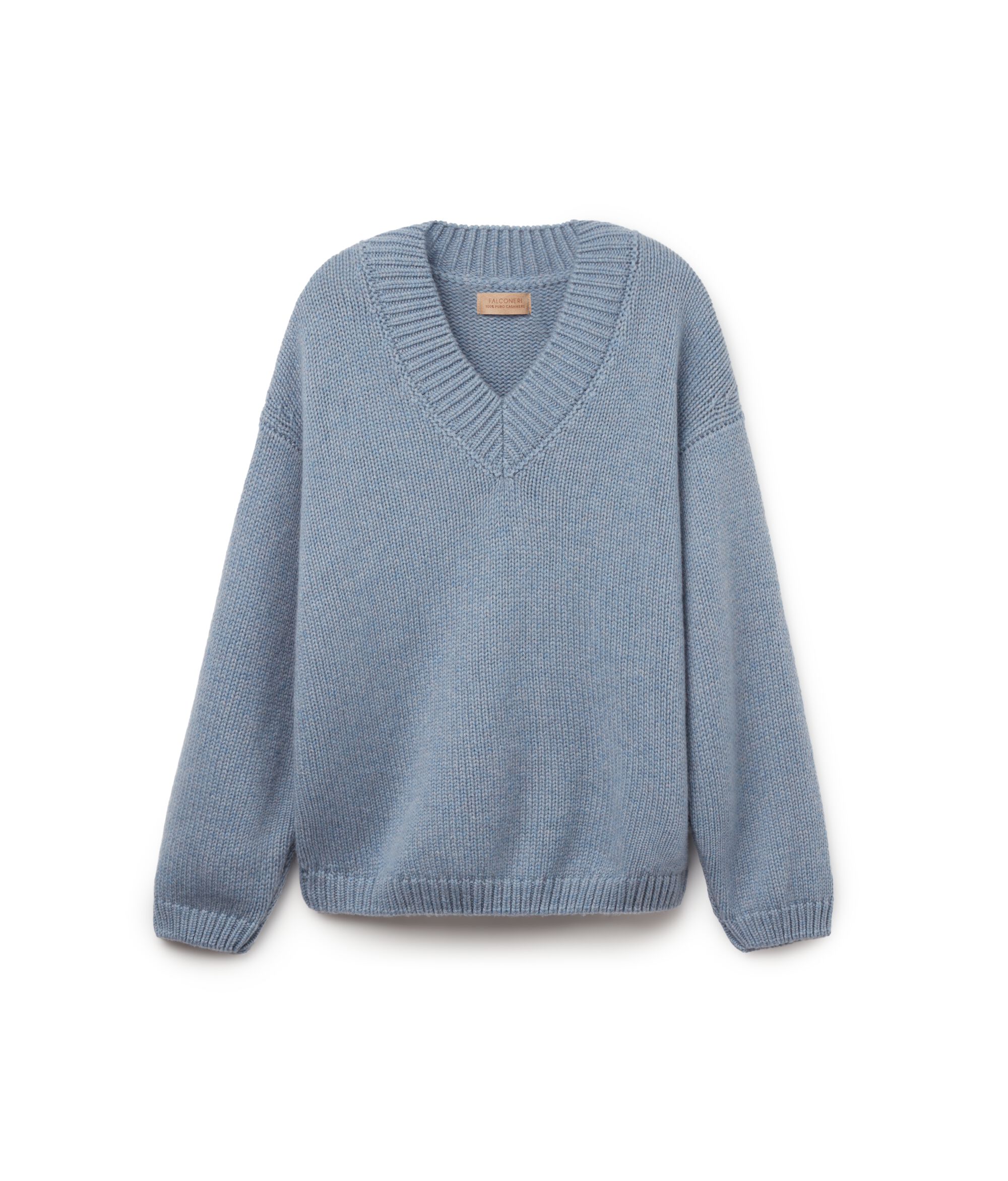 Jersey con cuello de pico en punto de Cashmere Ultrasoft