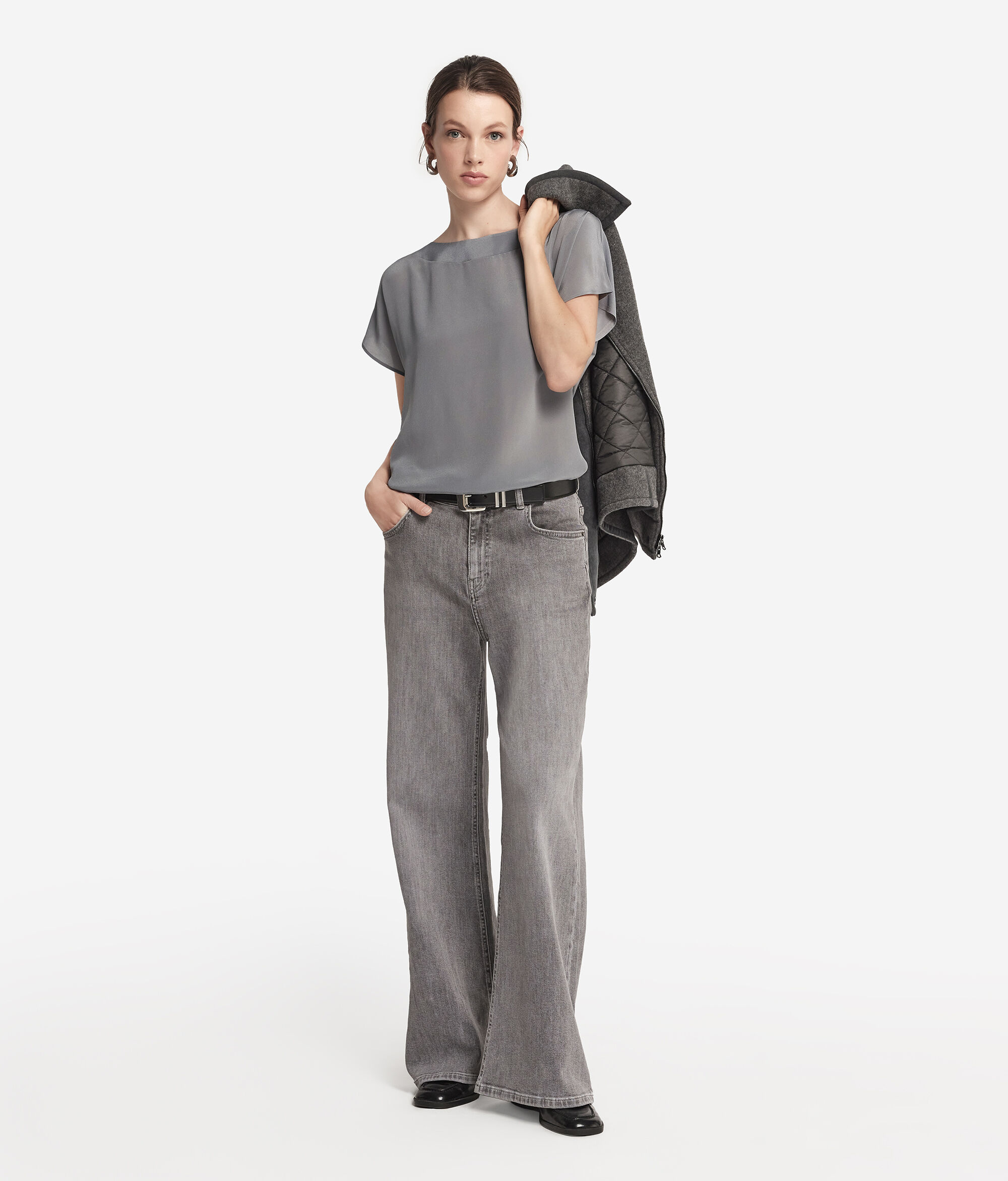 Silk and Modal Boat-Neck T-Shirt