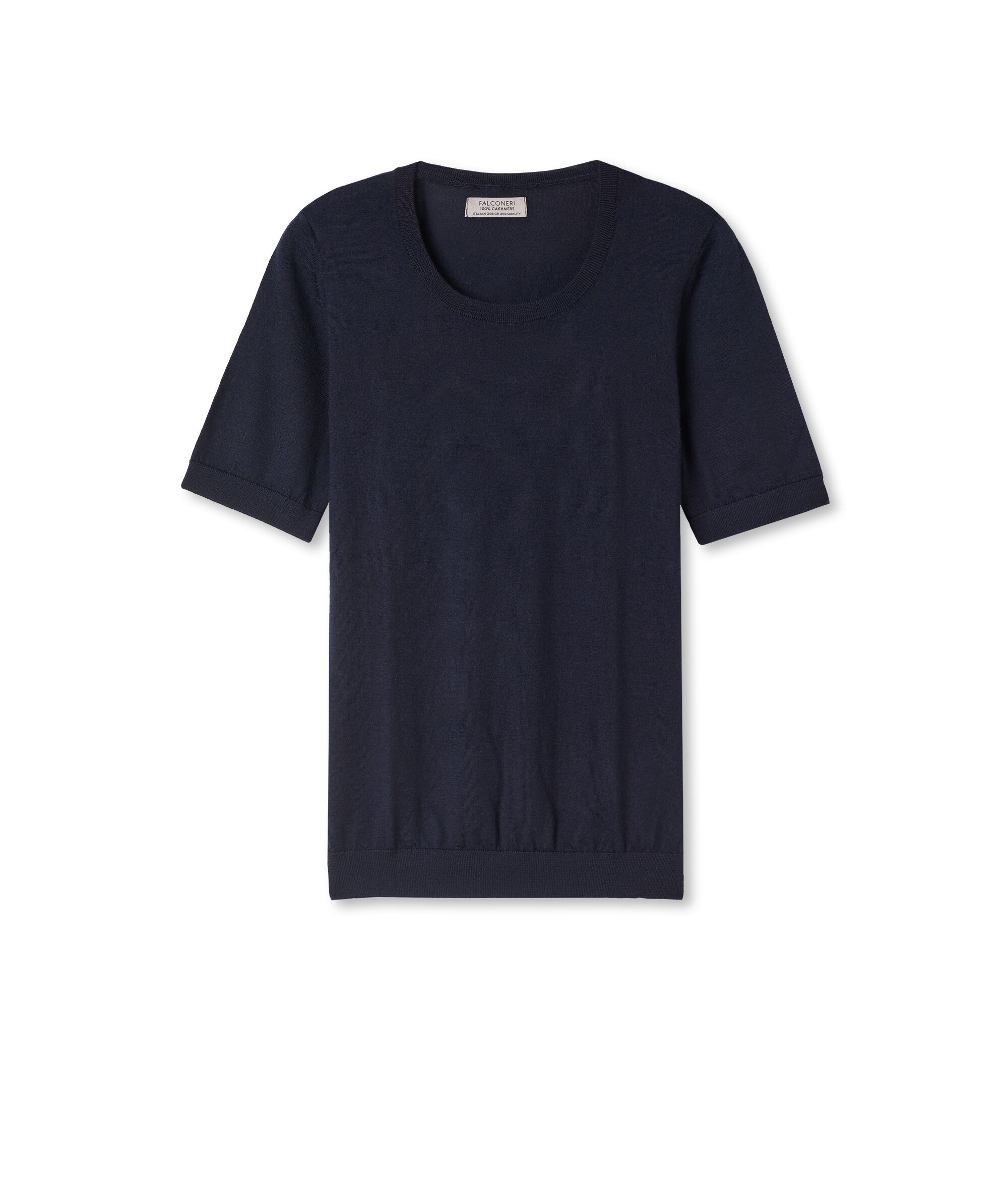 Short-Sleeved Round-Neck Ultrafine Cashmere Top