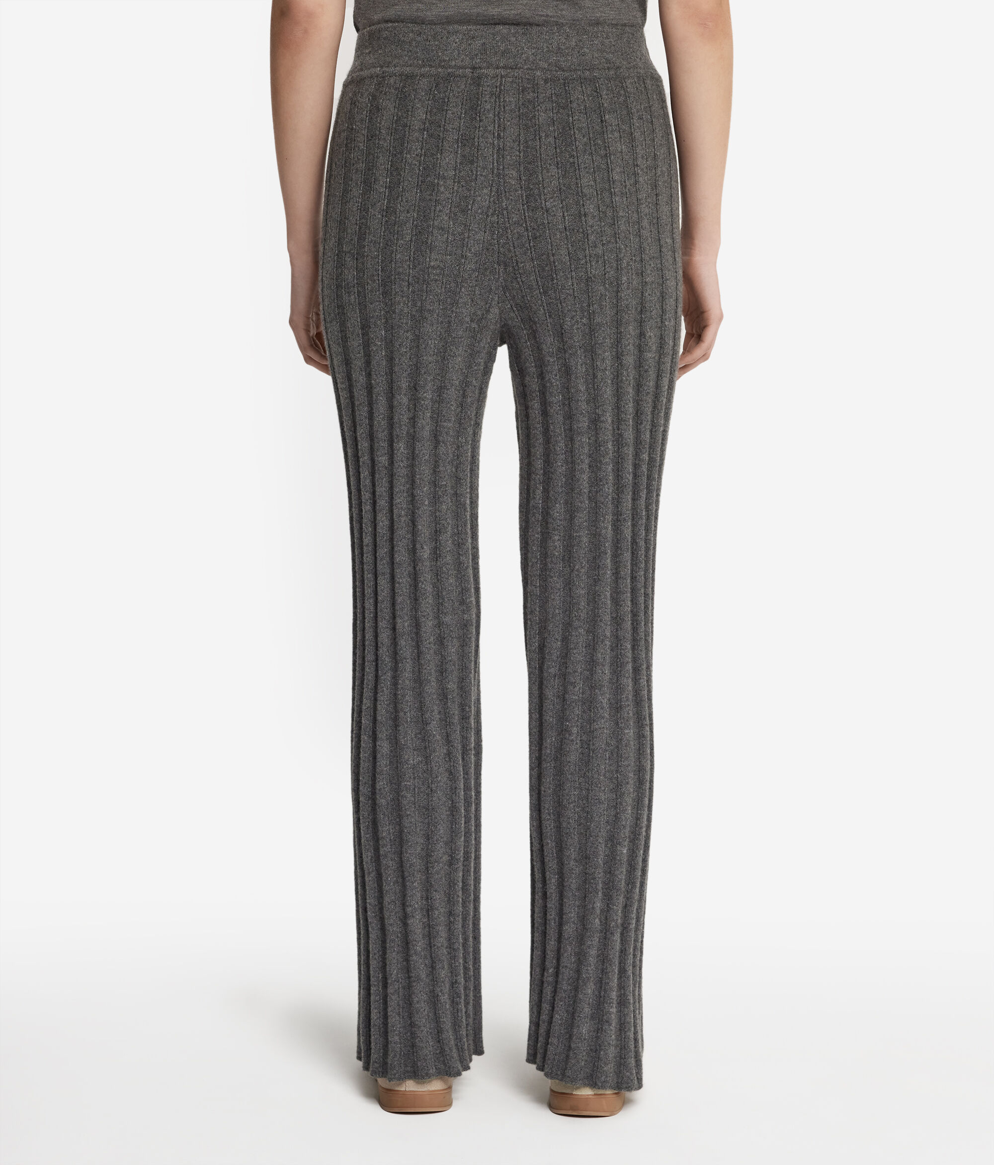 Cashmere Ribbed Palazzo Pants