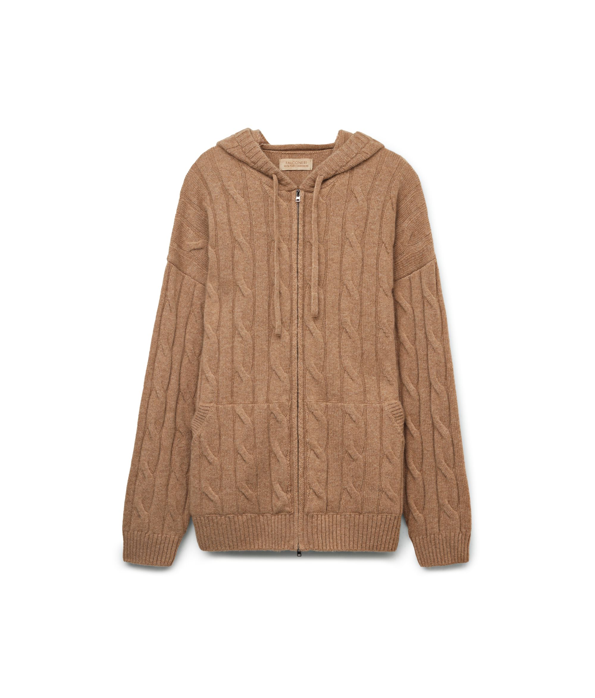 Cable Knit Ultrasoft Cashmere Sweatshirt with Zip
