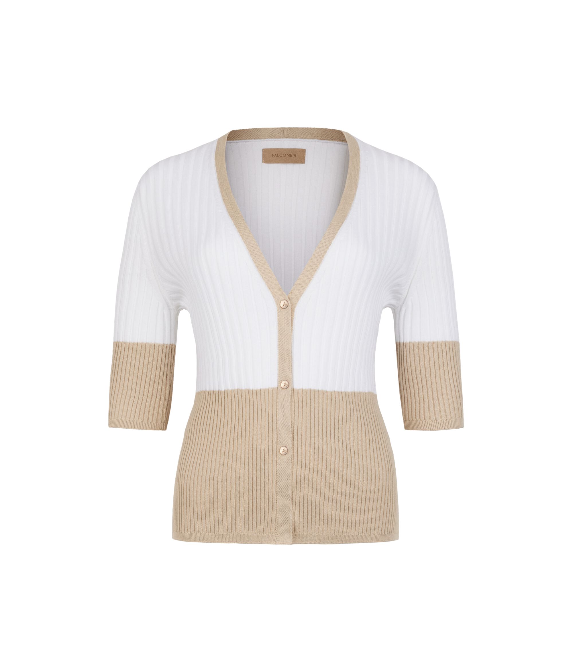 Ribbed Cotton Shrug Colore Natural