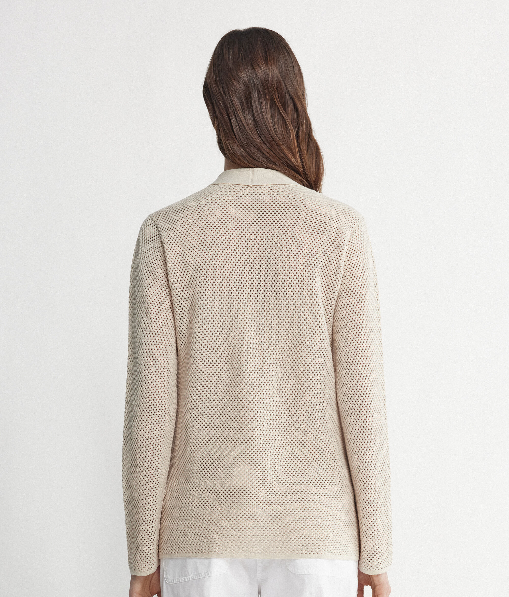 Chaqueta calada bicolor