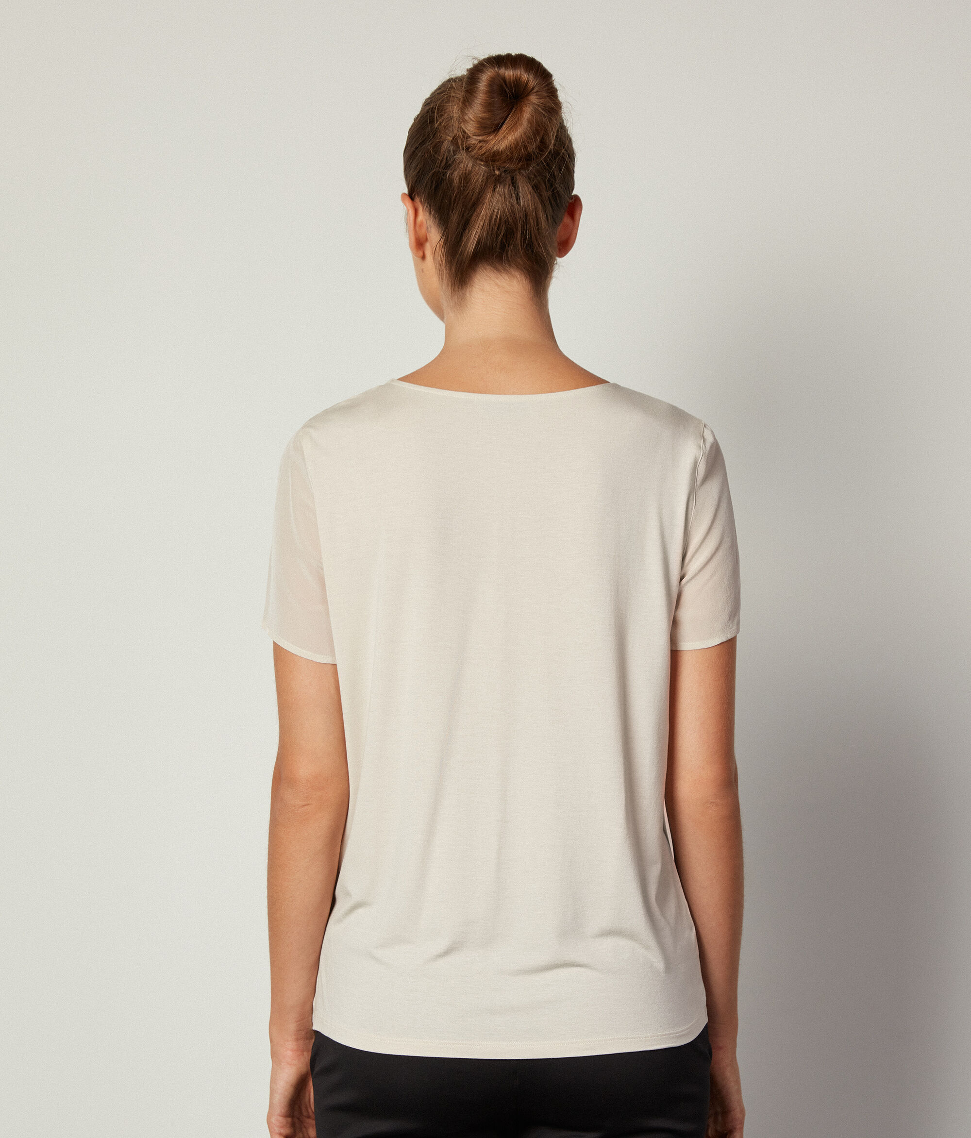 Rundhals-T-Shirt aus Seide