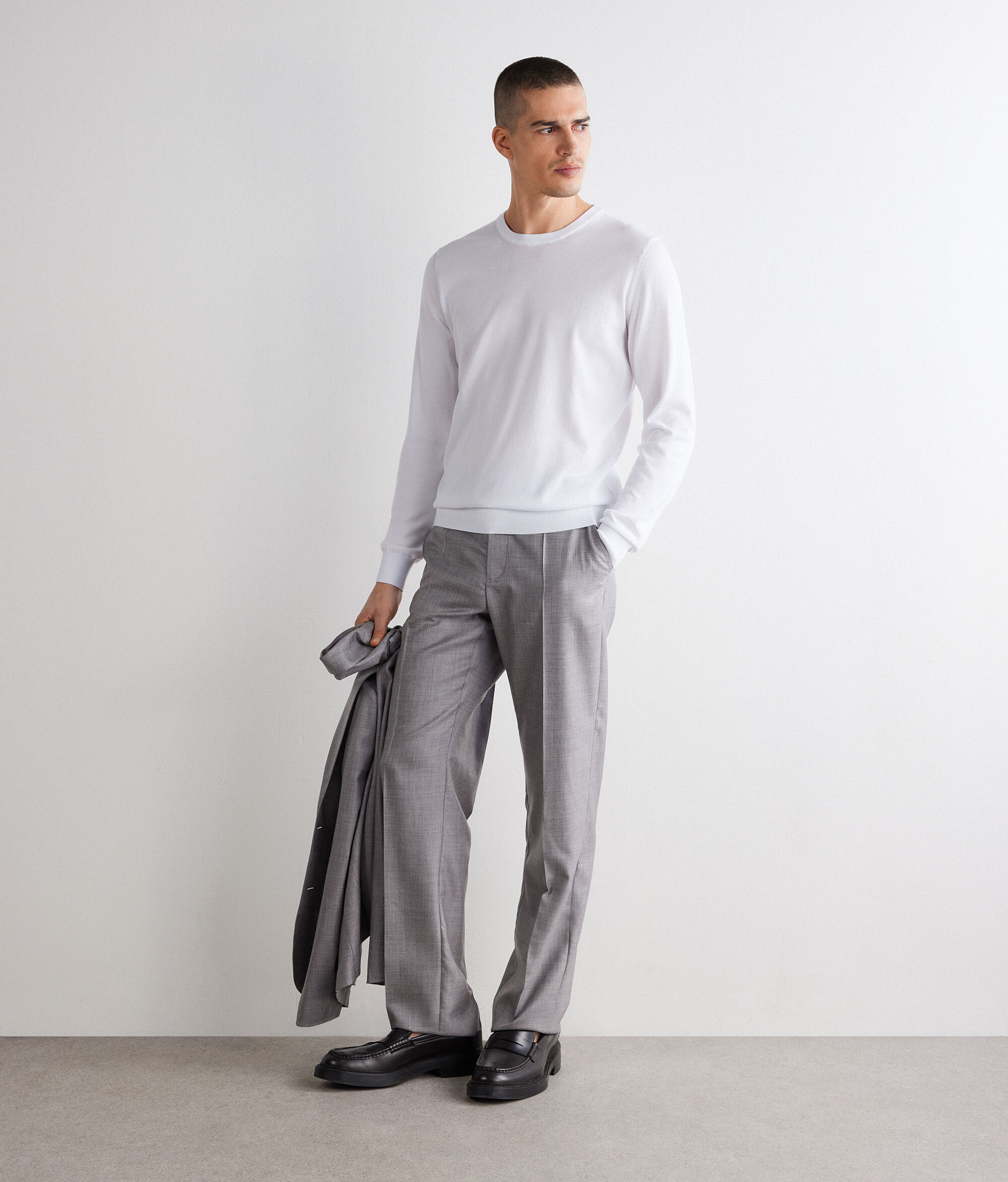 Μακρυμάνικη βαμβακερή μπλούζα με στρογγυλή λαιμόκοψη