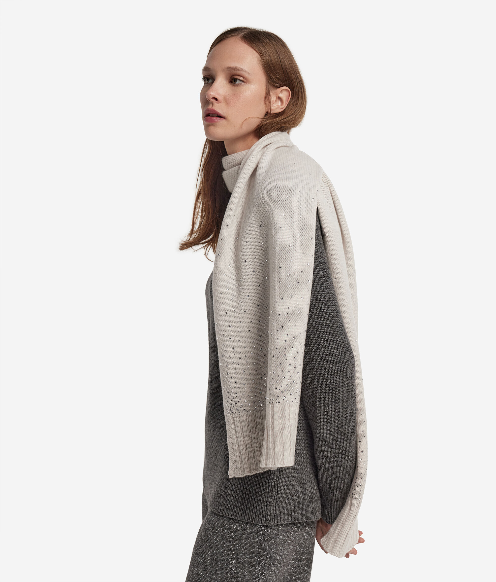 Cashmere Scarf with Rhinestones