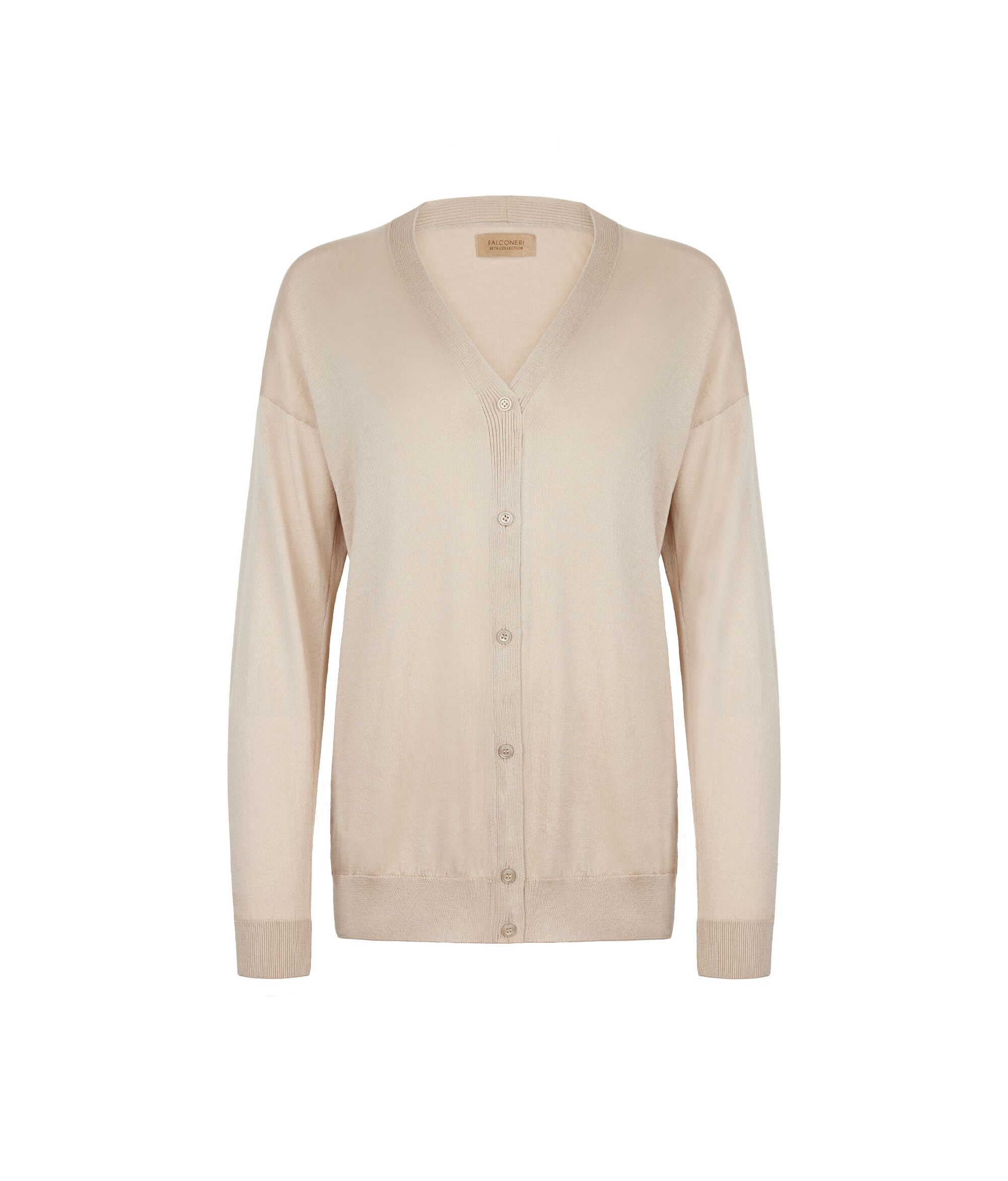 Long-Sleeved Silk and Cotton Cardigan