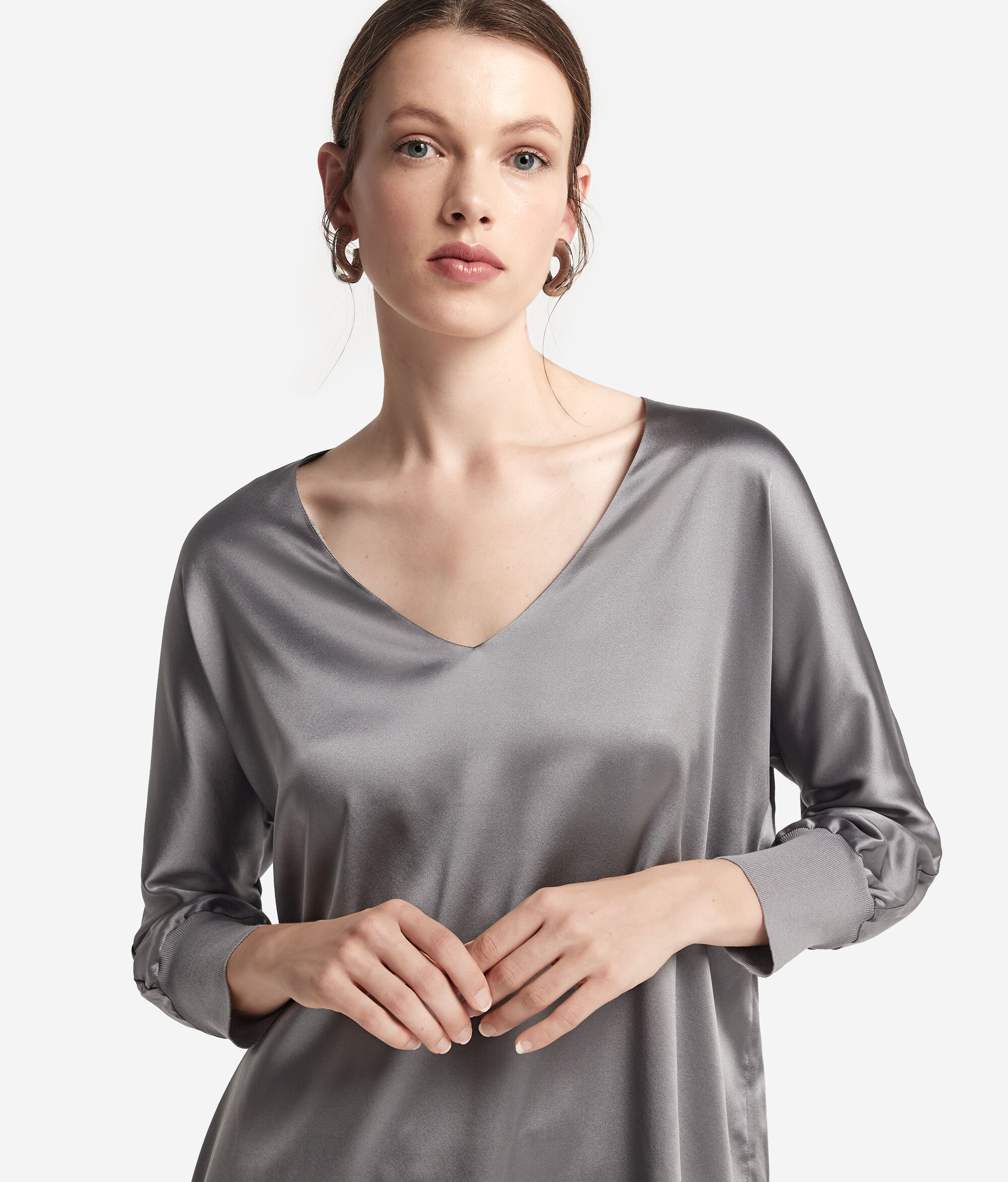 V-Neck Silk Blouse