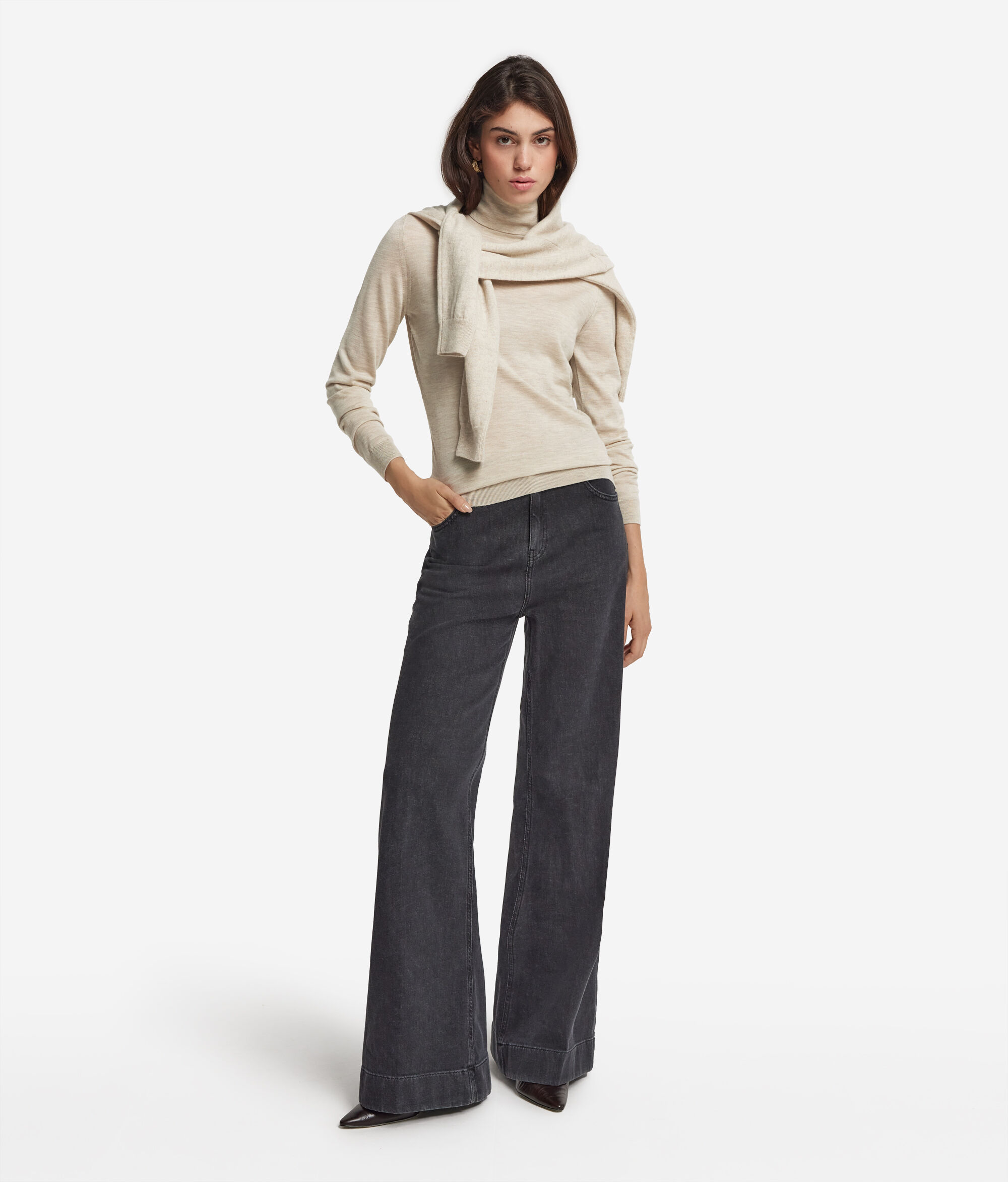 Jersey de cuello vuelto de cashmere ultrafine