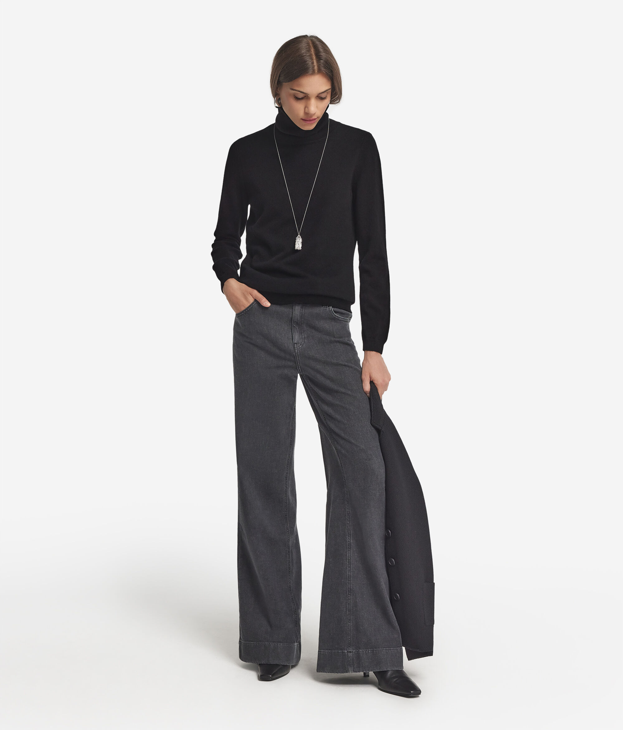 Jersey de cuello vuelto de cashmere ultrasoft