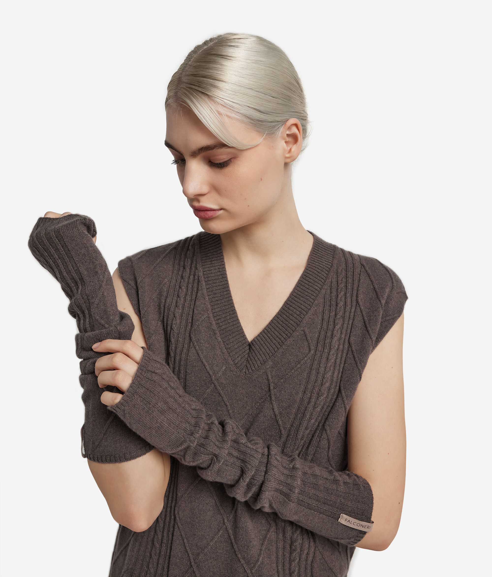 Manicotti con punti misti in cashmere